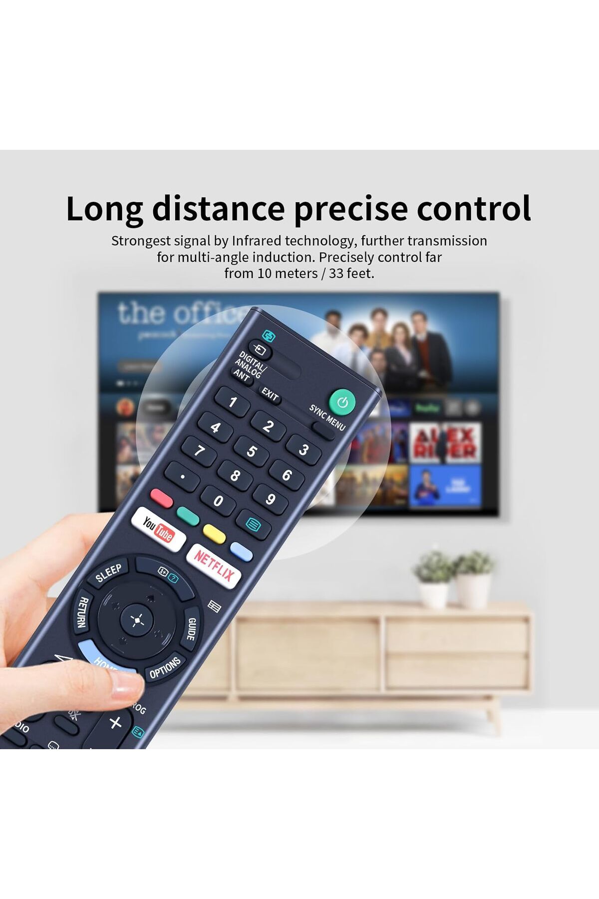 AWH-Universal Remote for Sony LCD, LED, Smart Bravia TVs with YouTube & Netflix Buttons 7