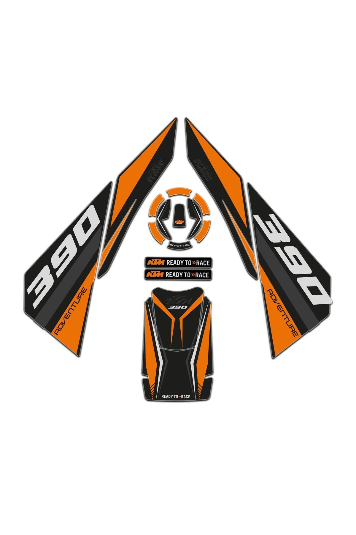 Fuji AAタイプ• カスタムペイント Redline Grafik Ktm Adventure 390 2020-2024 Turuncu Siyah Tank Pad