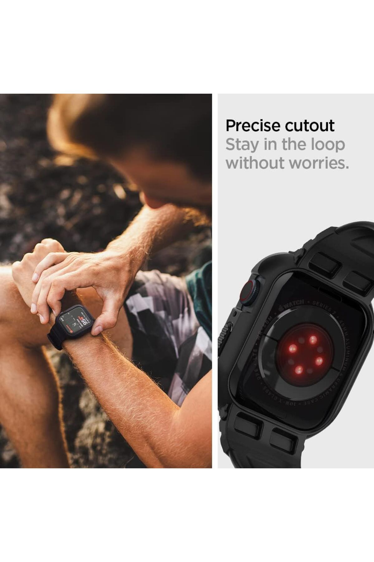 Spigen-Rugged Armor Pro - حافظة Apple Watch مع حزام، متوافقة مع سلسلة 9/8/SE2/7/6/SE/5/4 45 مم/44 مم 4