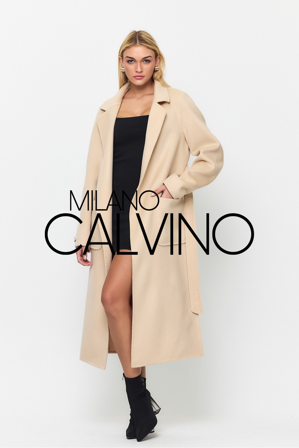 Milano Calvino  İtalyan Dokuma Alpaka Yünü Kaban - Görsel 6