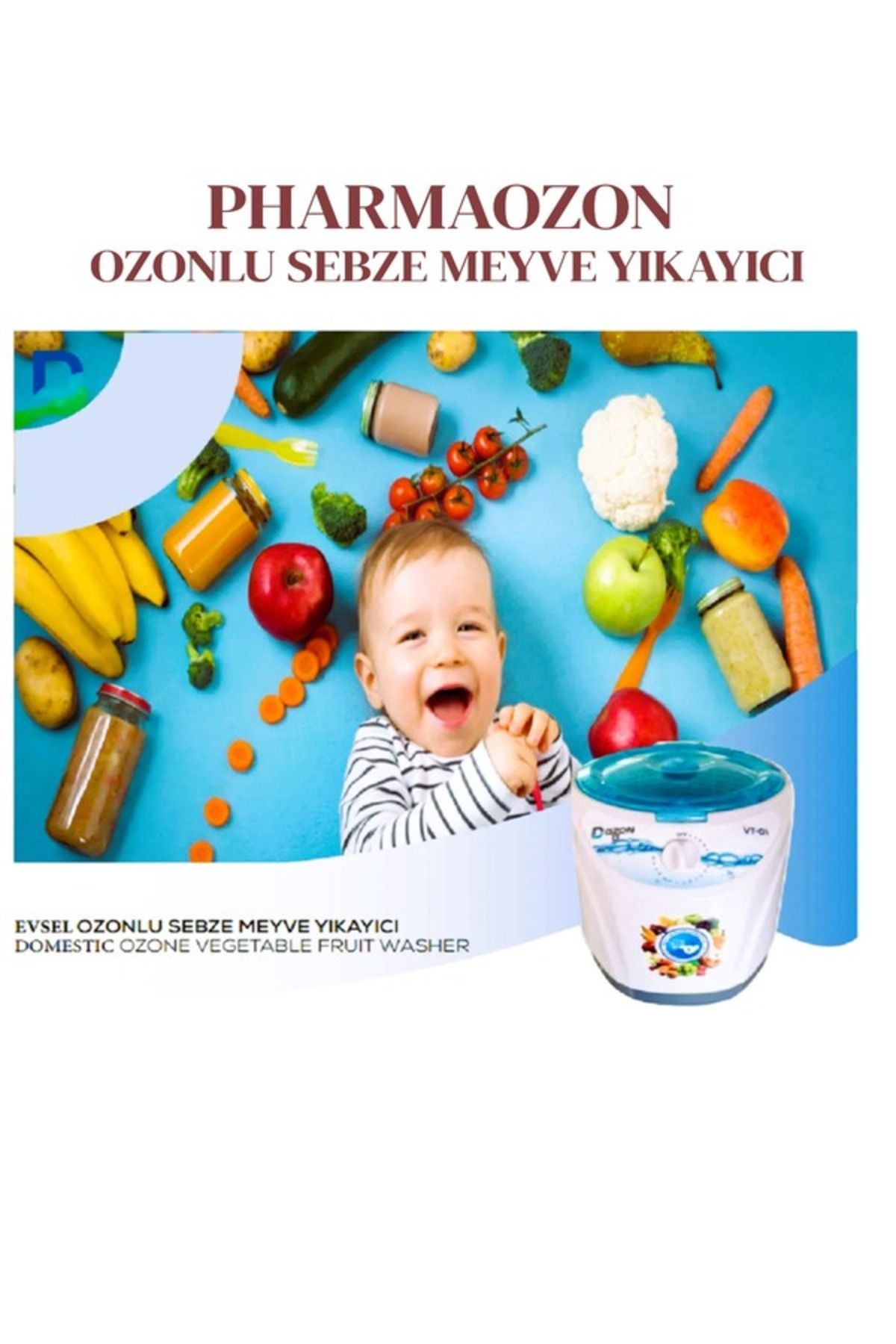 PHARMAOZON EVSEL OZONLU SEBZE MEYVE YIKAYICI