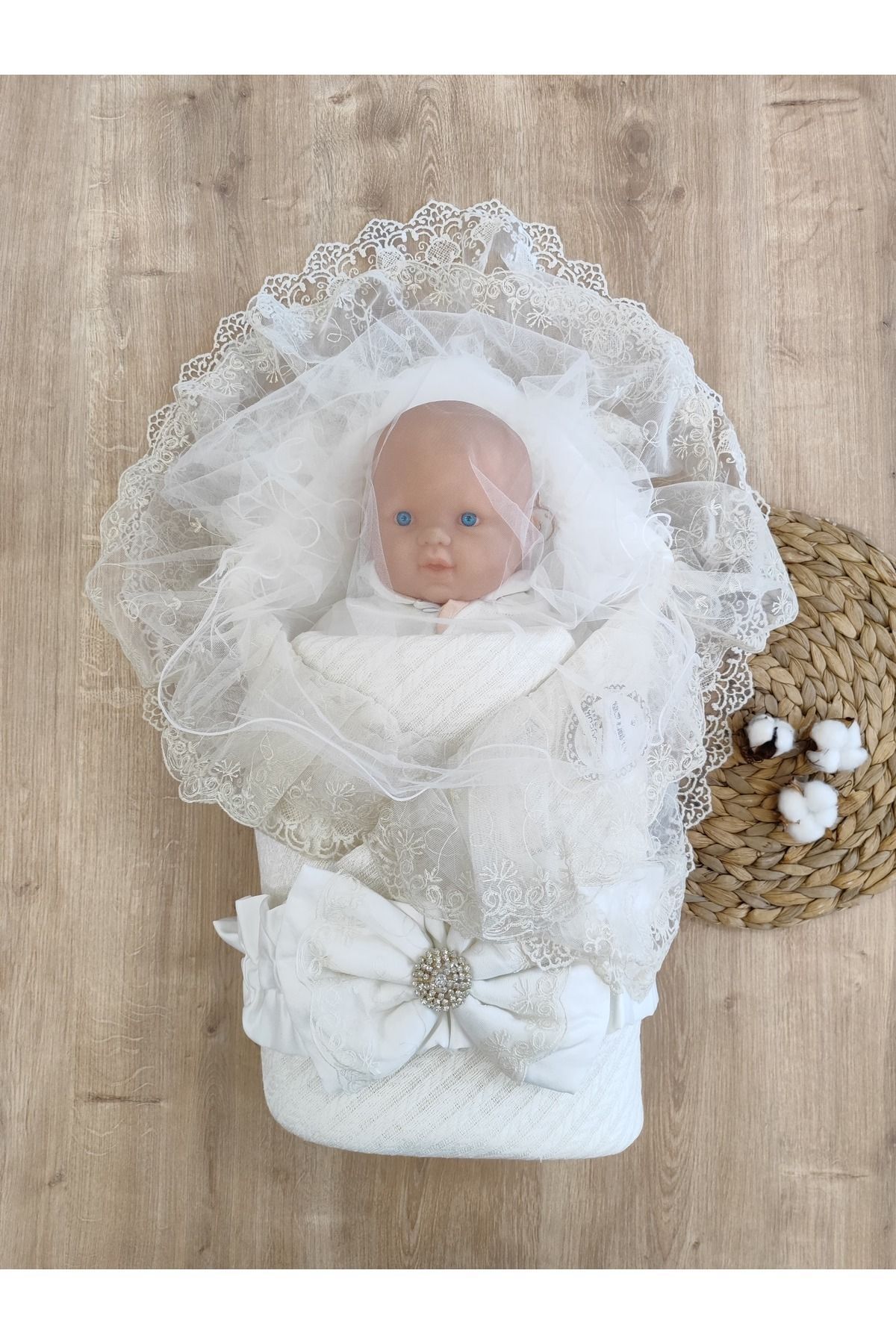 Tomuycuk Triko Örgü Bebek Kundağı Unisex Bebek Dış Kundak Battaniyesi Hastane Çıkışı Kundak Battaniye fotoğrafı 2 (önizleme)