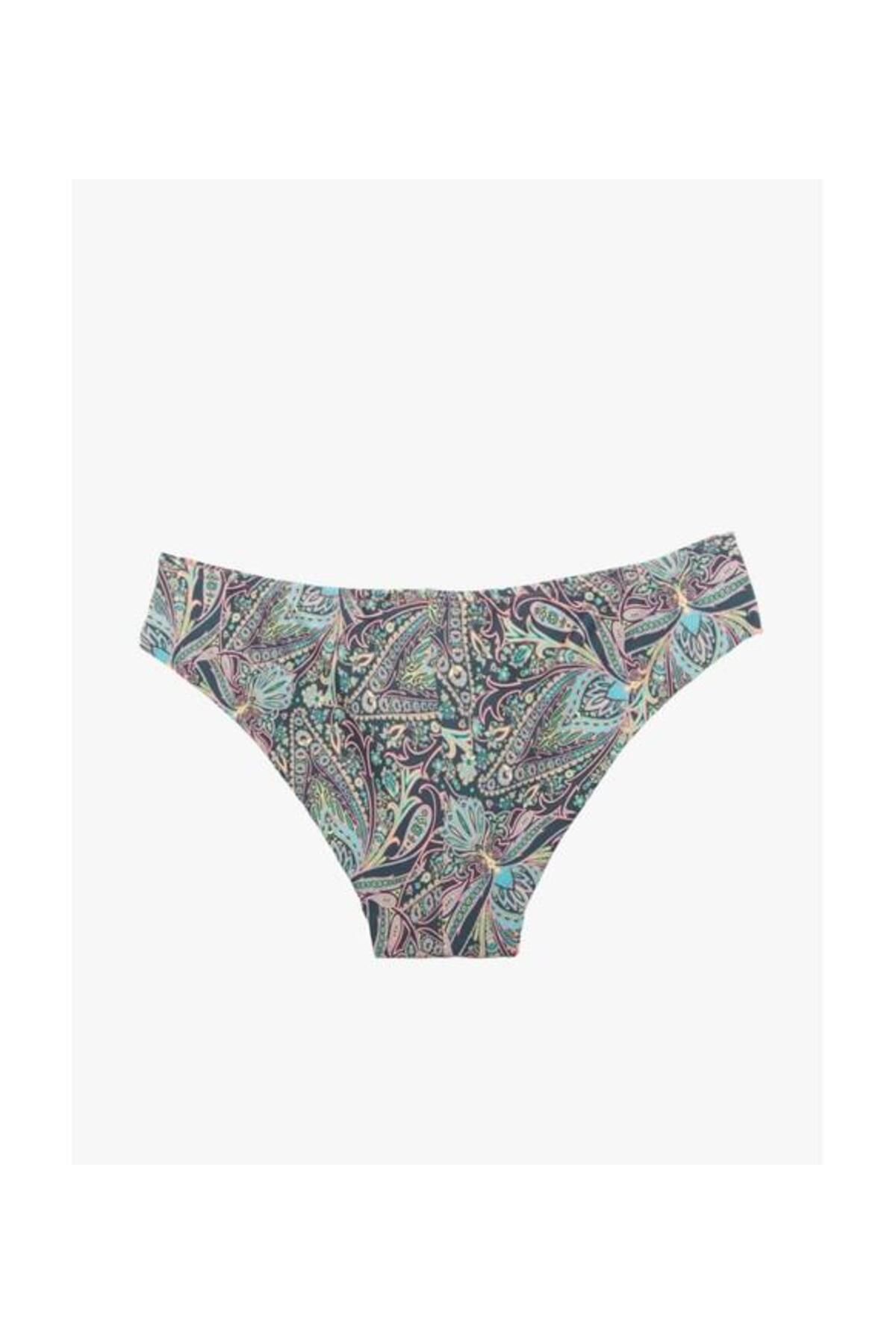 DEEP BEACH-Shawl Patterned Colorful Lined Bikini Bottom Db200507ba 5