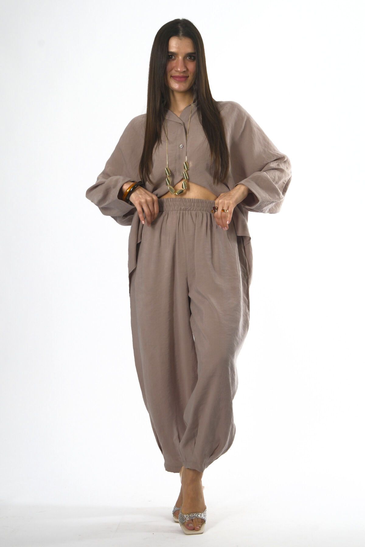ABBRA-Women's Modal Slouchy Shirt Set 4