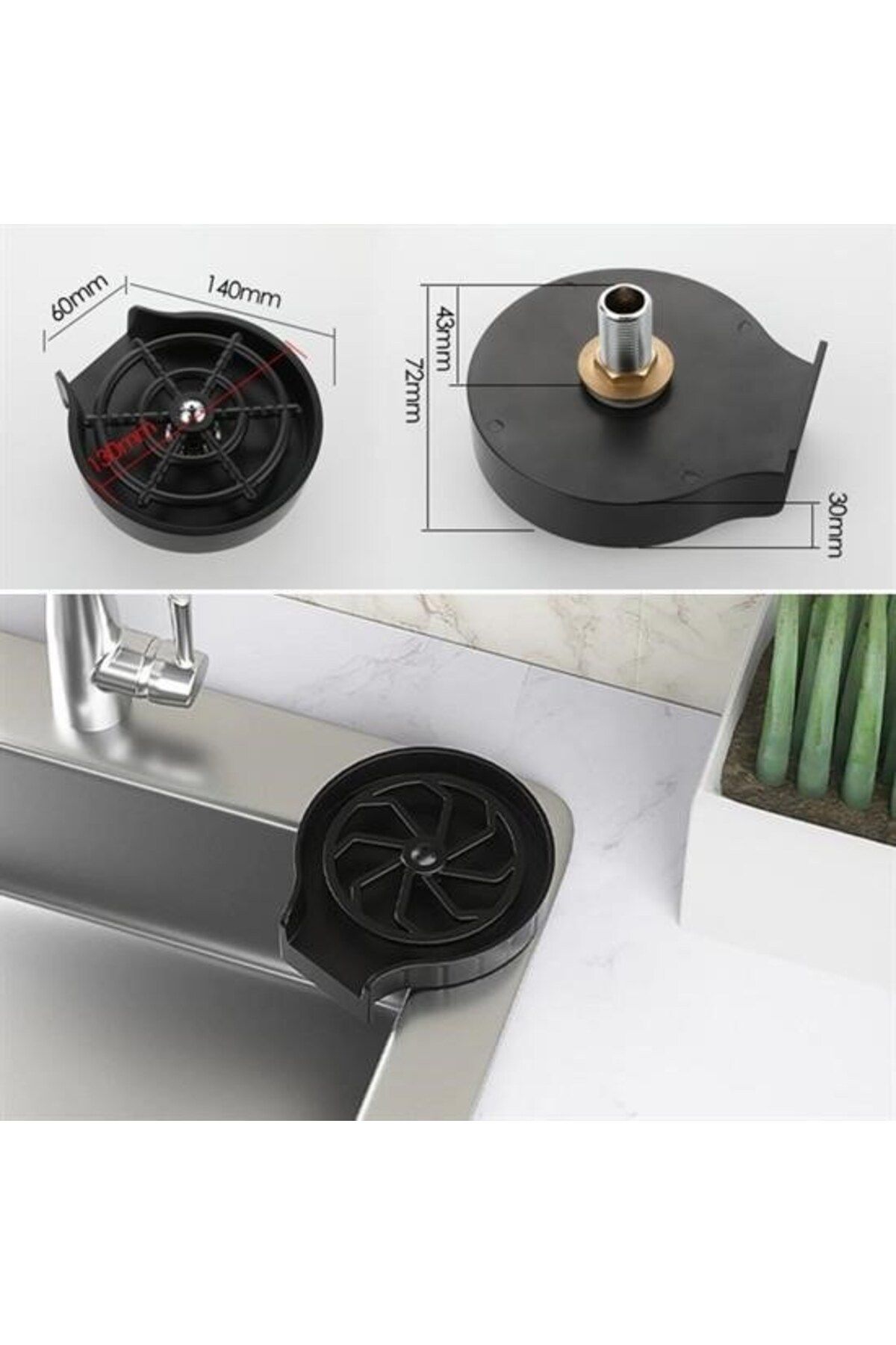 sylar-High Pressure Automatic Cup Washing Apparatus Quick Mug Rinser For Kitchen Sinks 4
