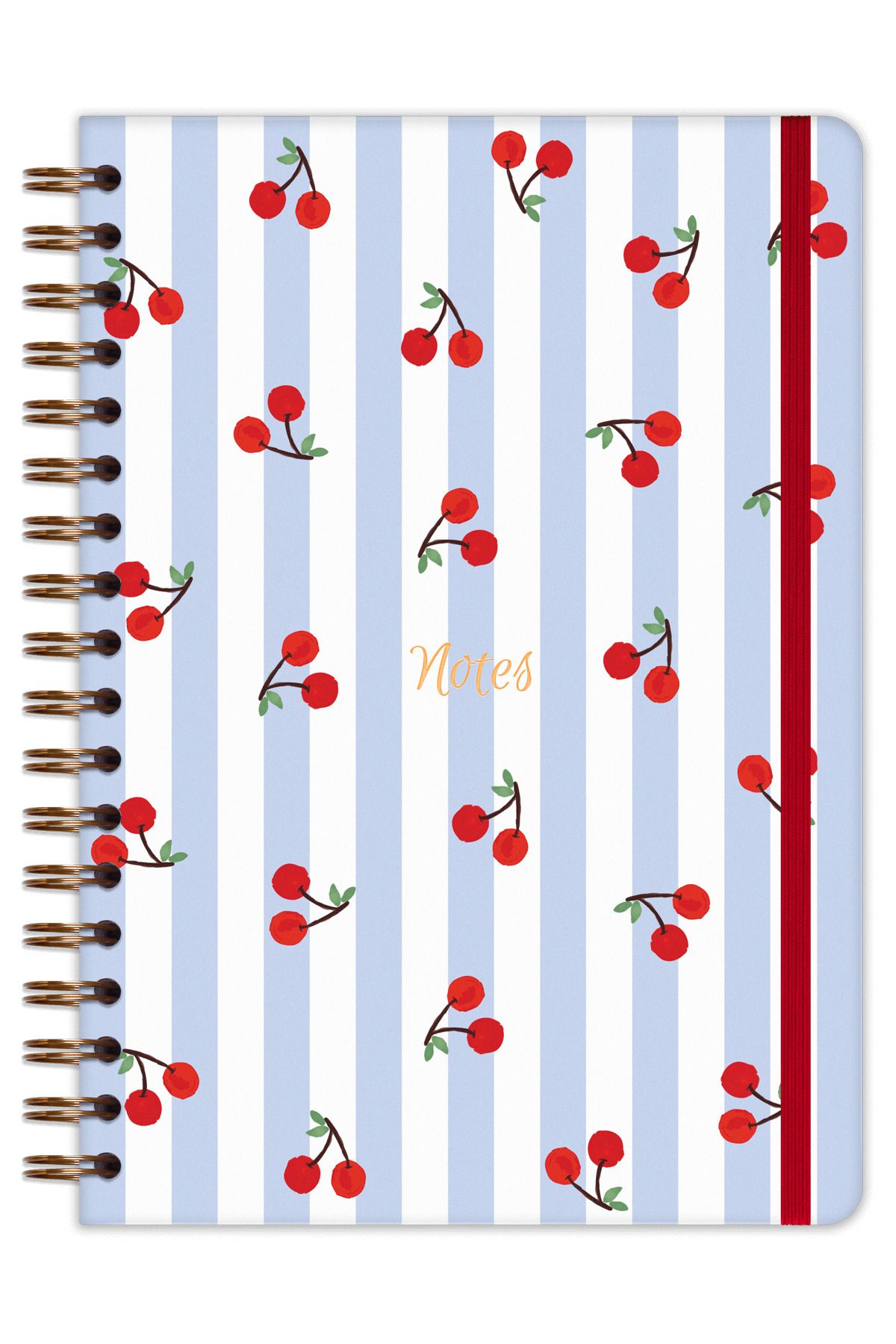 Matt Notebook-B5 17X24 cm Spiral Elastic Striped Undated Notepad Cherry 5