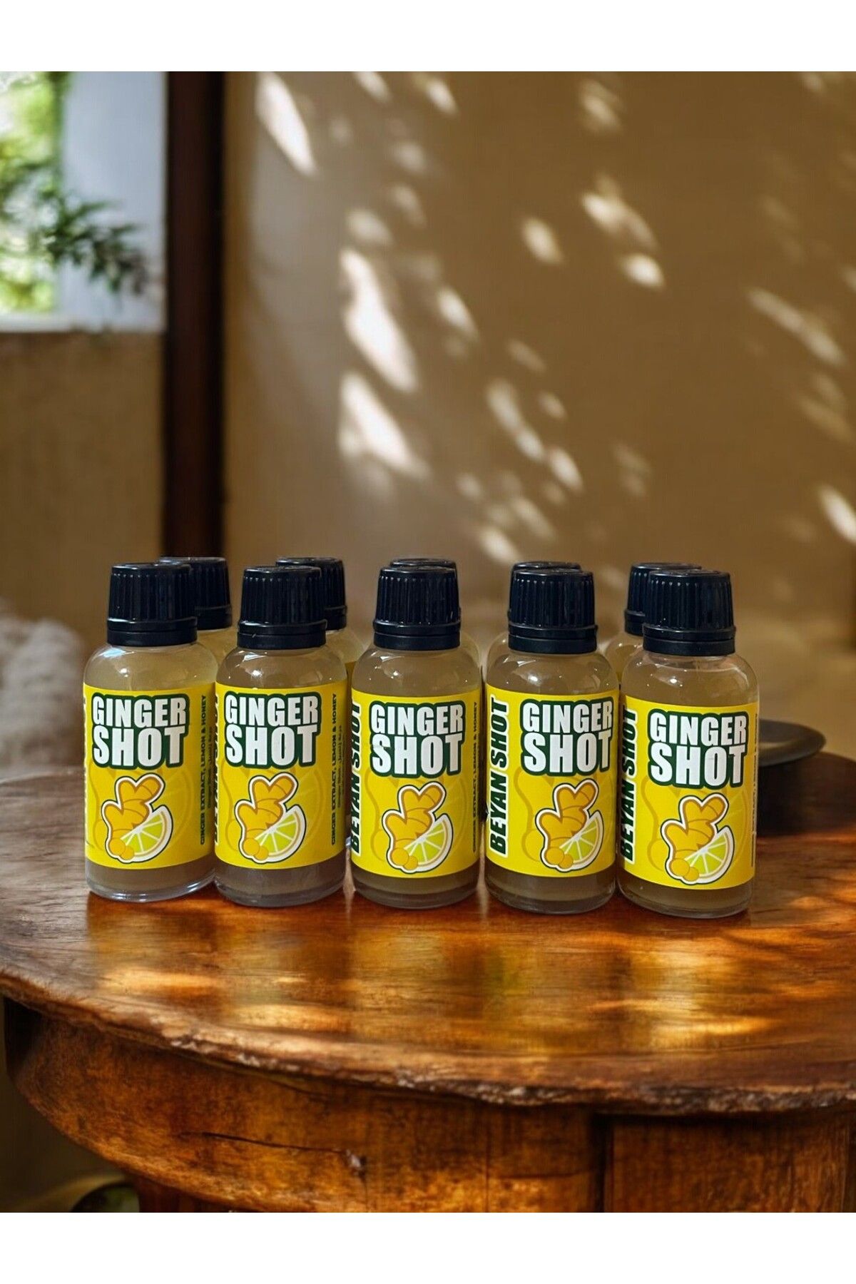 beyan herbs Ginger Shot Doğal Zencefil-Limon-Bal Karışımı (CAM ŞİŞELİ) 10 Adet X 1 Kutu