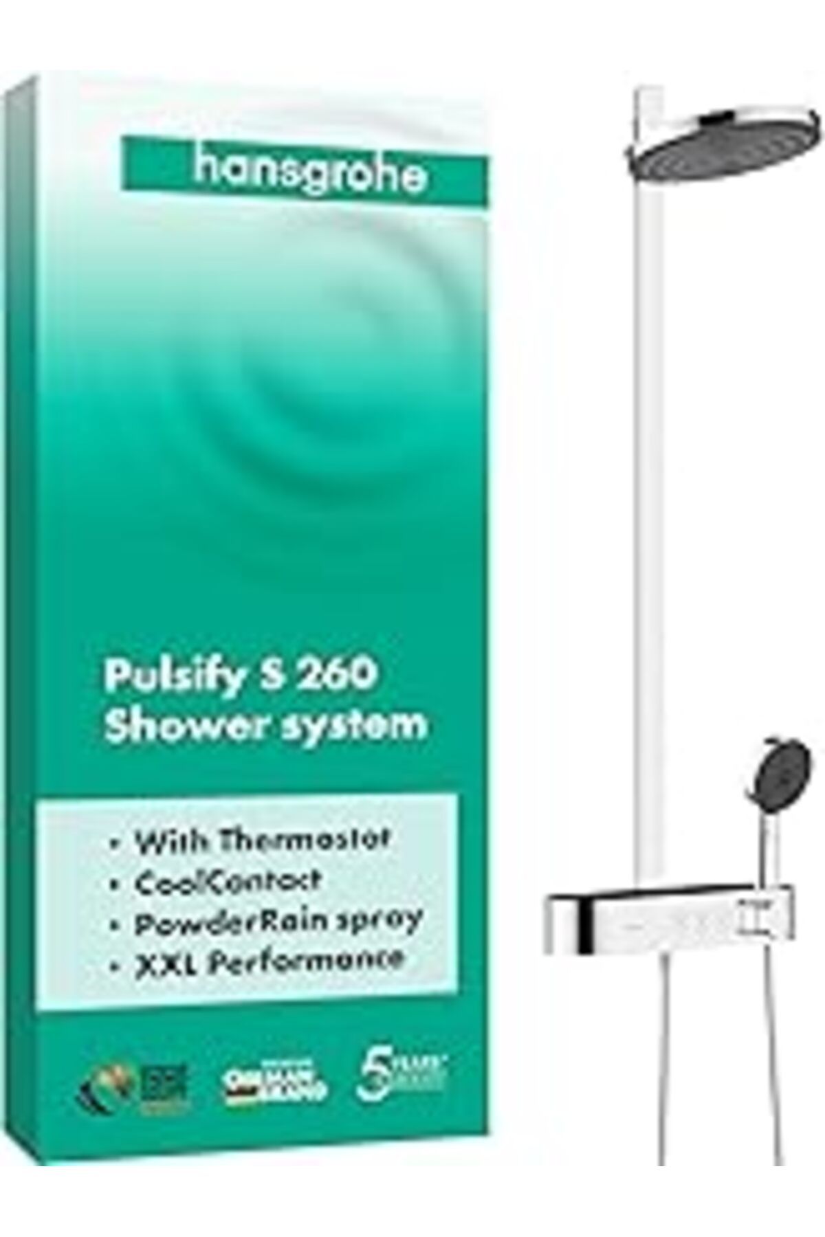 TBSProjects Hansgrohe Pulsify S Duş Sistemi, Duş Başlığı, 260 Mm, Termostatlı Duş Seti, El Duşu, Duş Hortumu, D