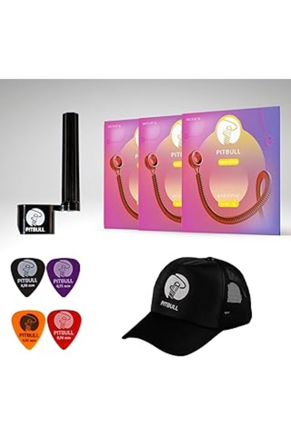 Pazarcan Pitbull Akustik Gitar Teli Venüs Seri Vag 10-47 Sl(Super Light) - 3'Lü Set(3 Adet Vag 10-47 Sl + Şa