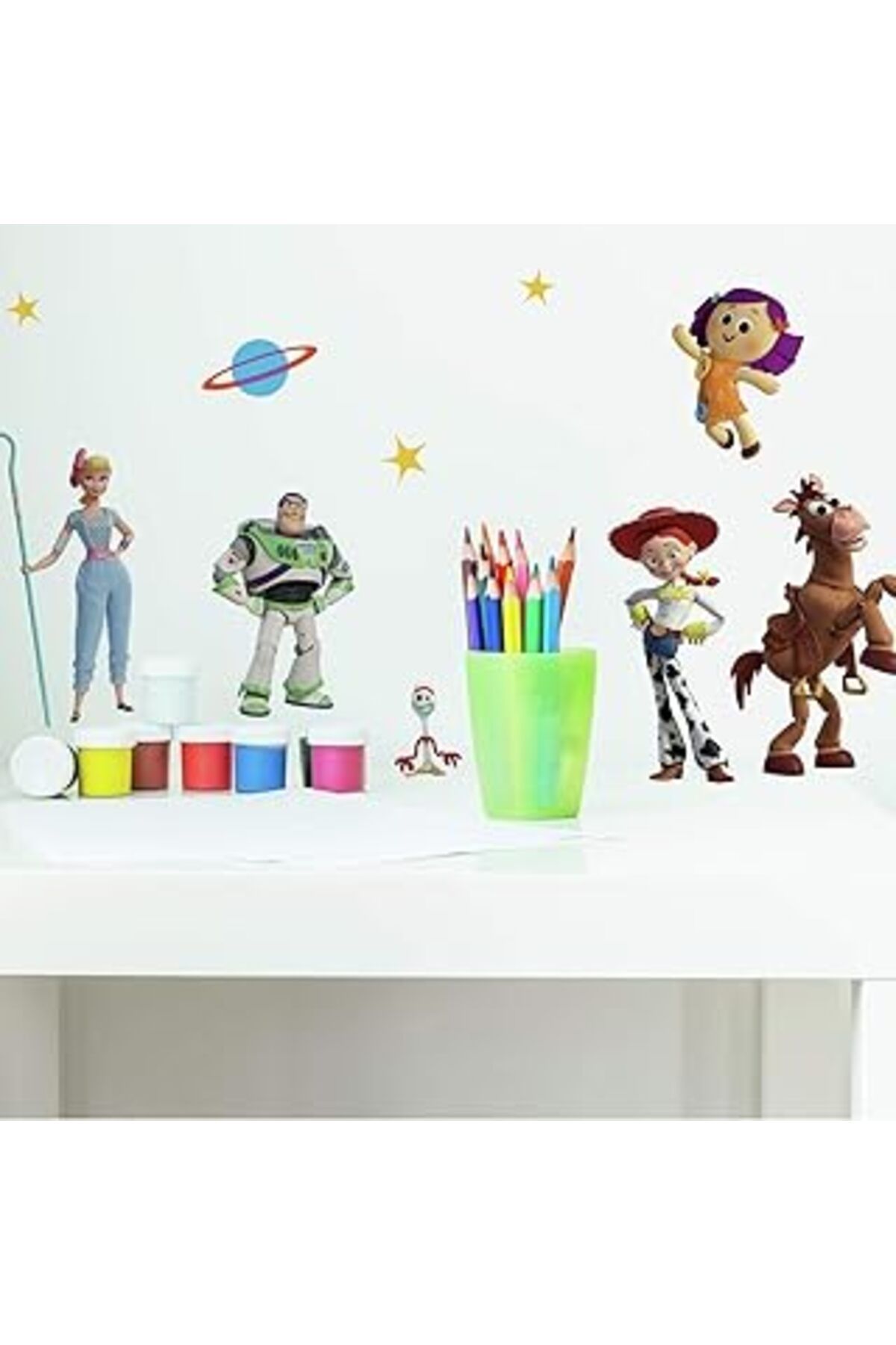 Mu Art Roommates Rmk4008Scs Toy Story 4 Soy Ve Yapıştır Duvar Çıkartması, Yeşil, Mavi, Sarı
