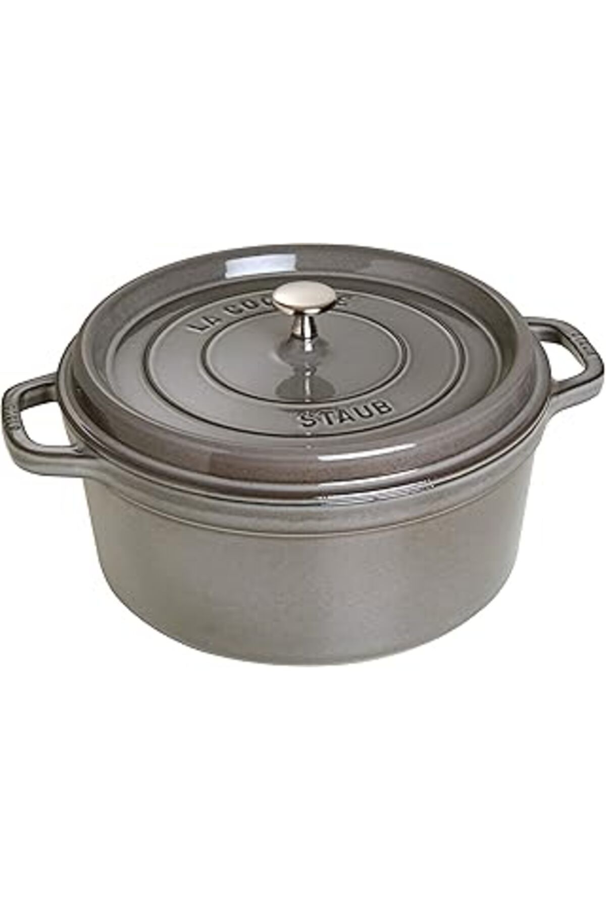 Pazarcan Staub La Cocotte Döküm Tencere, 28 Cm, Grafit Gri, Gri