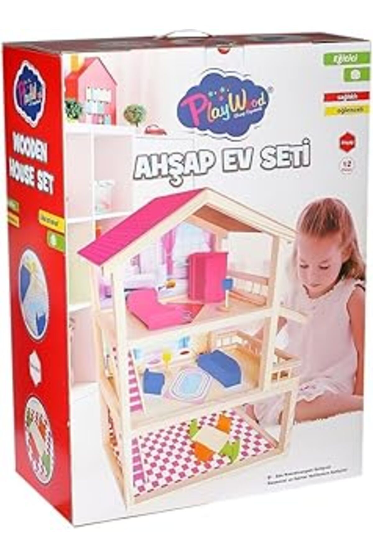 robotrend Play Wood Oyuncak Ahşap Ev Seti Ony-398