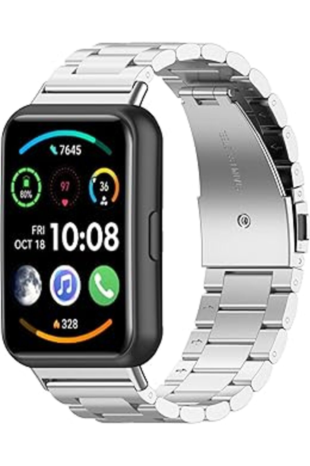 Hepta Collection Huawei Watch Fit 2 Ile Uyumlu Metal Tasarımlı Paslanmaz Çelik, Toz Ve Kirden Koruyan, Huawei Watch