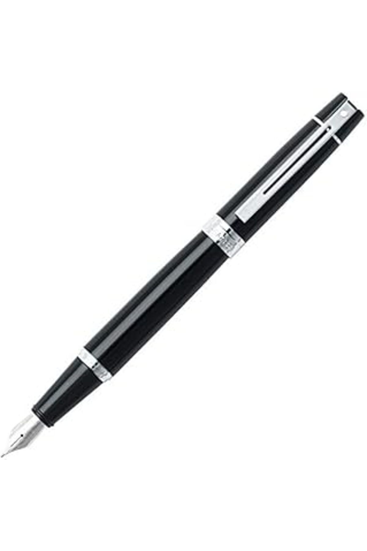 Pazarcan Sheaffer 9312-0 Sheaffer 300 Dolma Kalem, Medium Uç Parlak Siyah Lake Kaplama Kapak