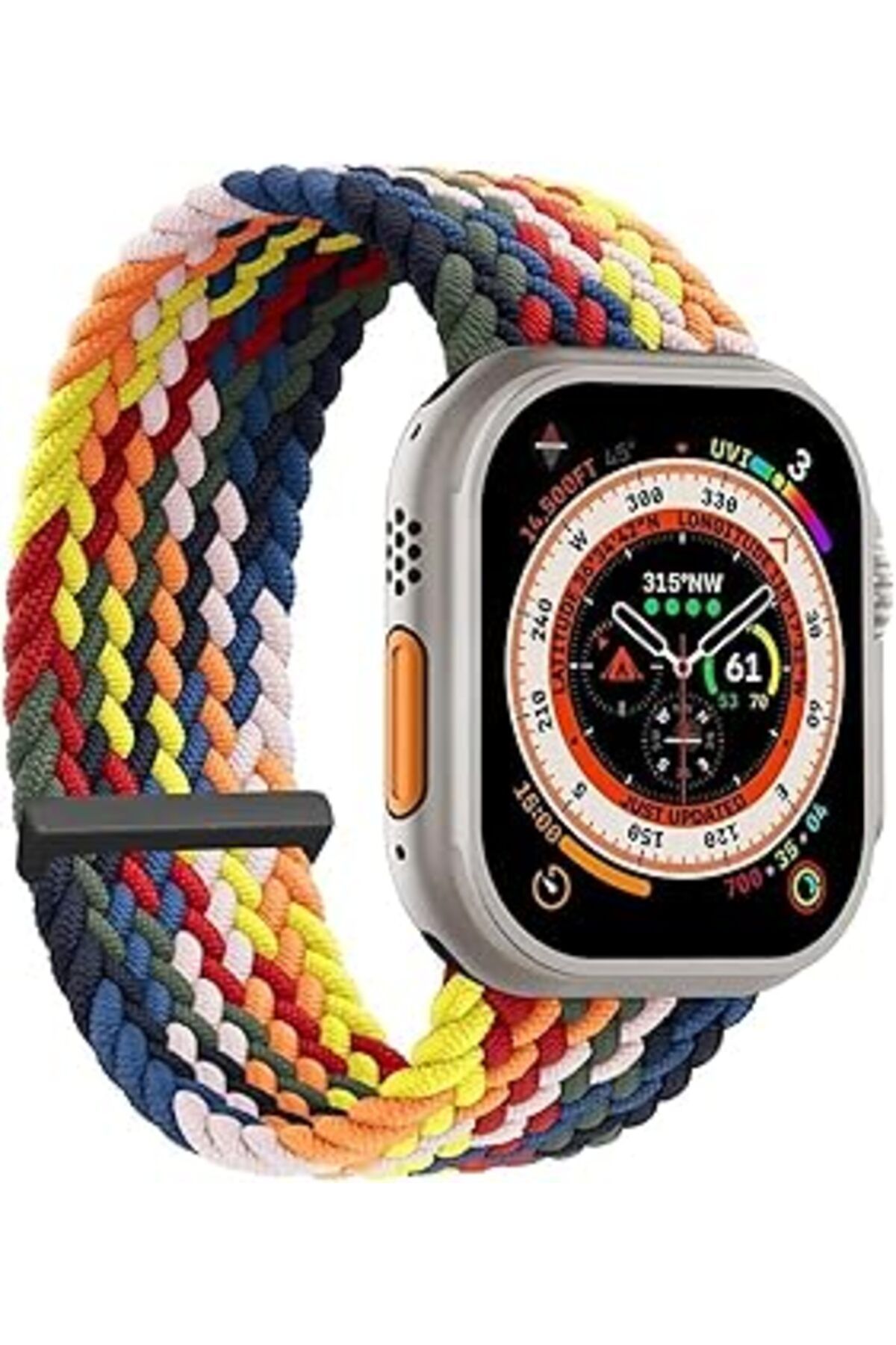 Mu Art Ahşap Microsonic Apple Watch Series 5 44Mm Kordon, (Small Size, 127Mm) Knitted Fabric Single Loop (Apple
