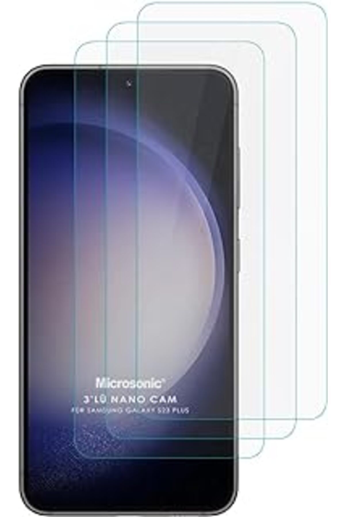 Roses Store Microsonic Samsung Galaxy S23 Plus Screen Protector Nano Glass Cam Ekran Koruyucu (3`Lü Paket) [Gal