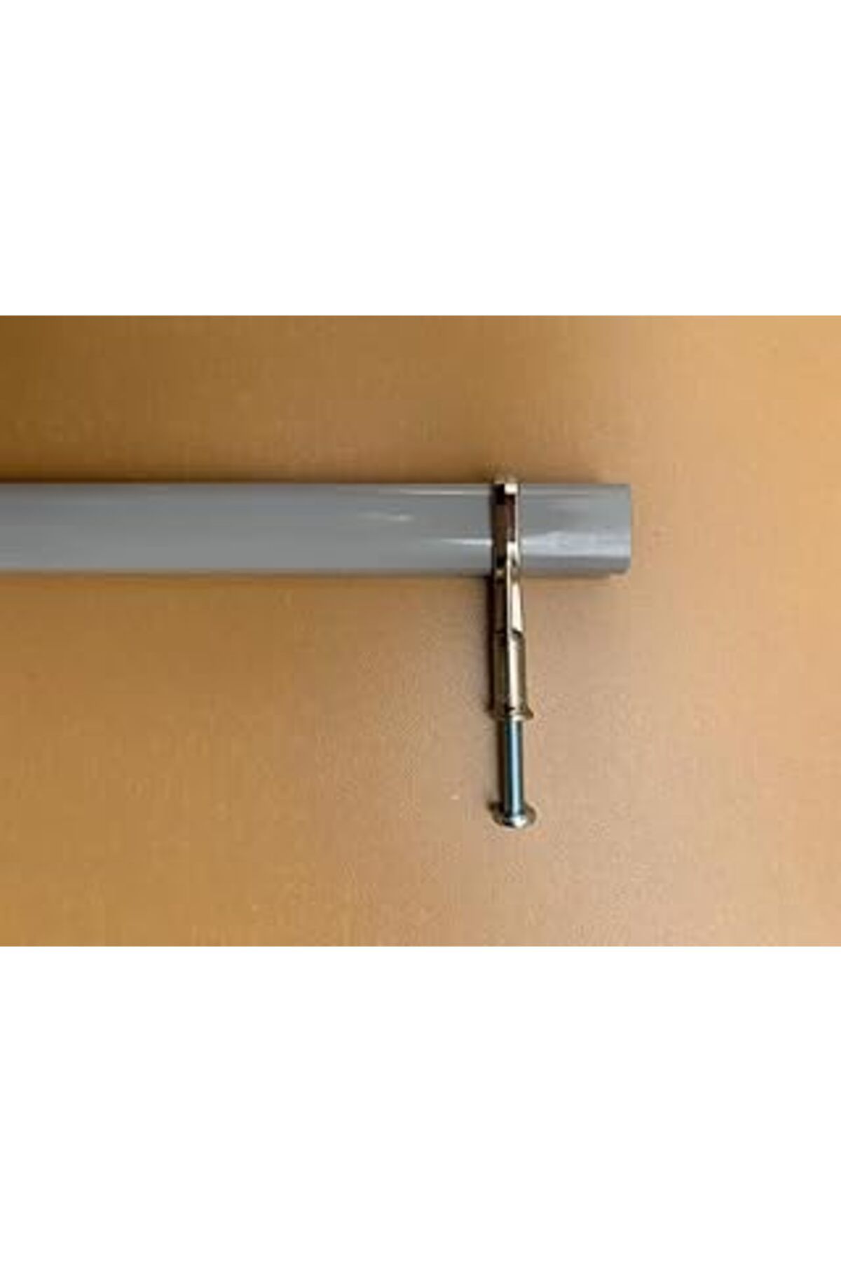 Mu Art Sivas Gözde Mobilya Dolap Askı Borusu Gri+2 Flanş Tüm Ölçüler Tüm Markalara Uyumlu 90Cm