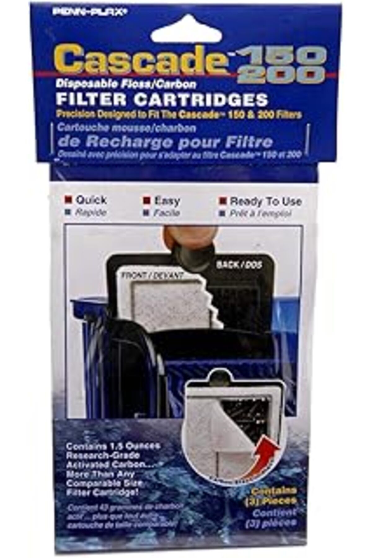 Pazarcan Penn-Plax Cascade Cpf34C3 Yedek Filtre Kartuşları, Asmak Için, 3 Adet