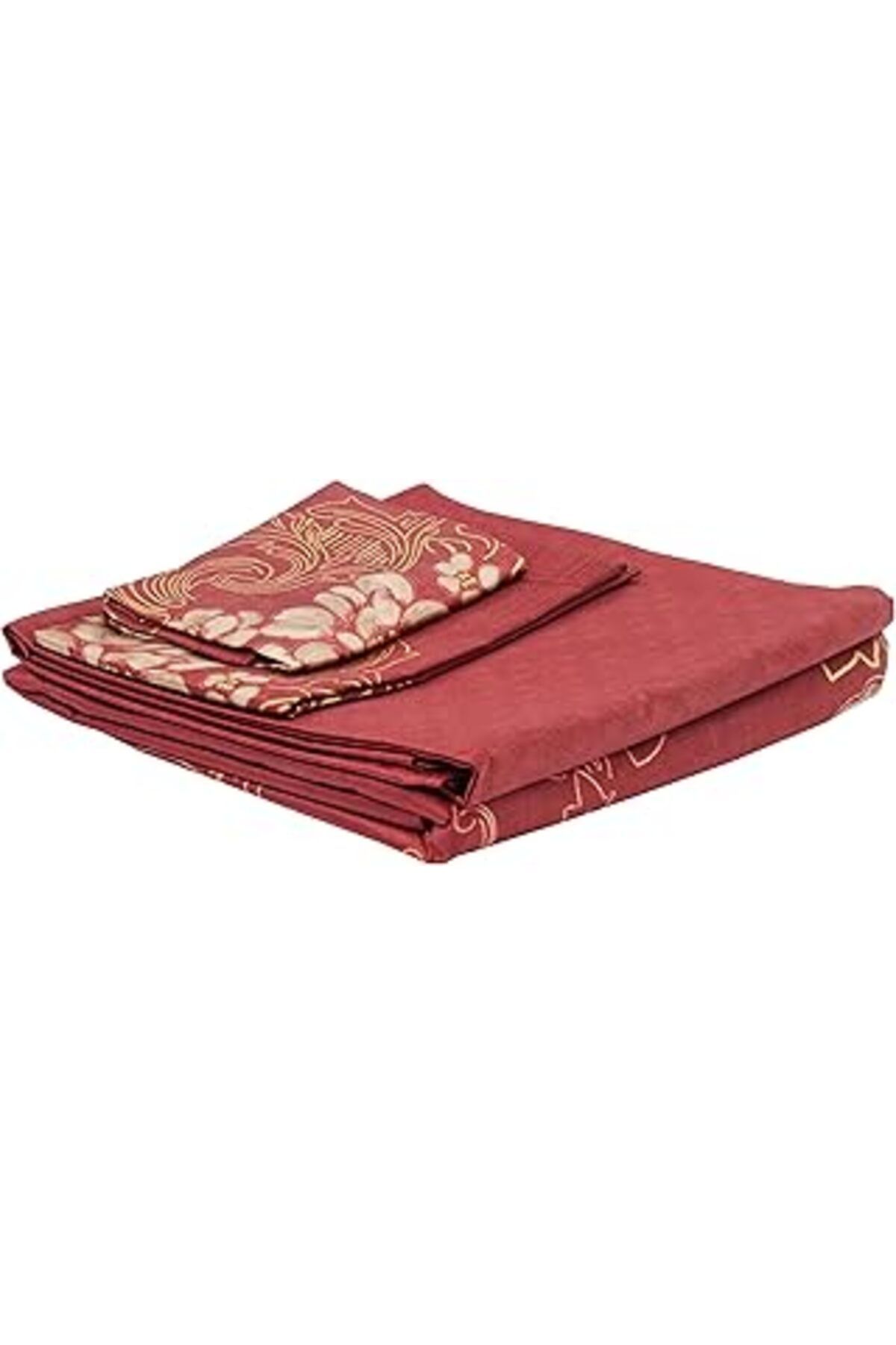 Hepta Collection Taç Florian Etnik Desenli%100 Pamuk Saten Nevresim Takımı, Kırmızı, Çift Kişilik