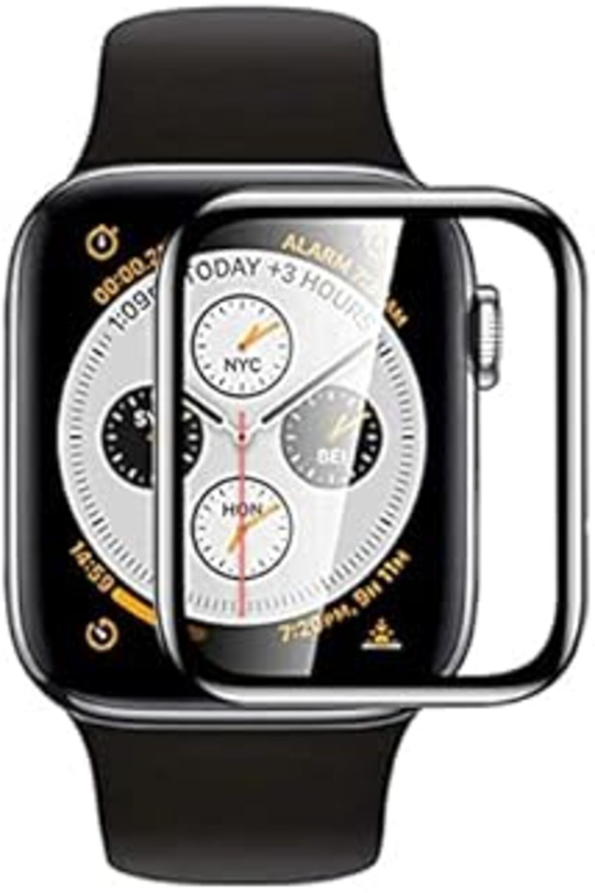 Mu Art Ehr. Apple Watch 49Mm Uyumlu Akıllı Saat Için Tam Kaplayan Pmma Ekran Koruyucu Cam (Siyah, Apple Wa