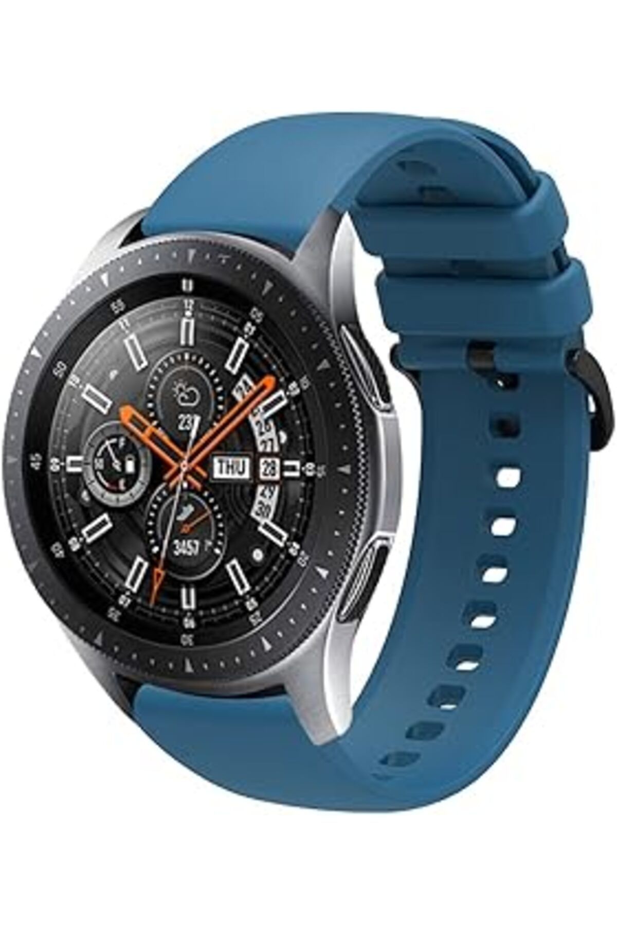 Mu Art Ahşap Huawei Watch Gt2 46Mm İle Uyumlu Kayış Termoplastik Perforated Kordon Mavi