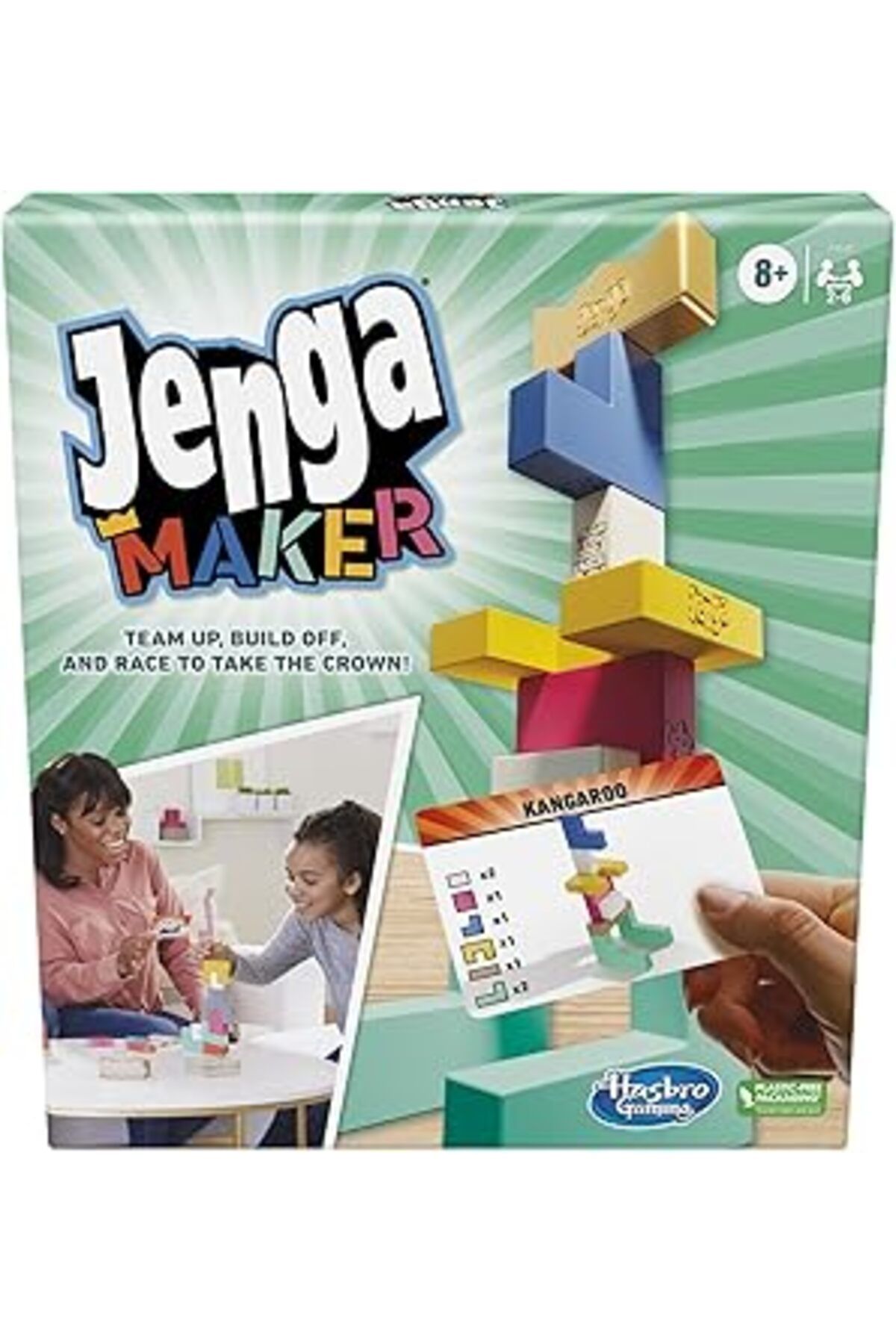 Pazarcan Hasbro Gaming Tekel Jenga Maker, Ahşap Bloklar, İstifleme Kulesi Oyunu, 8 Yaş Ve Üzeri Çocuklar İçi
