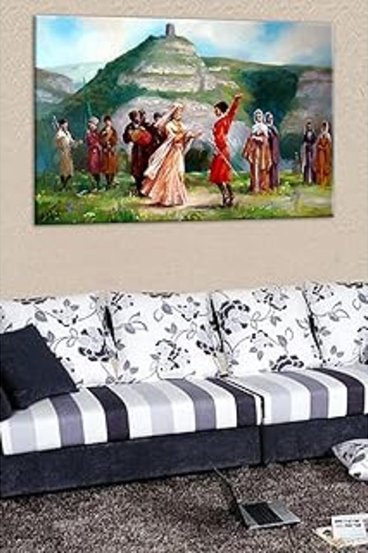 NETWORK ART Talya Tablo Oryantalist Kanvas Tablolar Türk Osmanlı Kafkas 60x40 no-2932