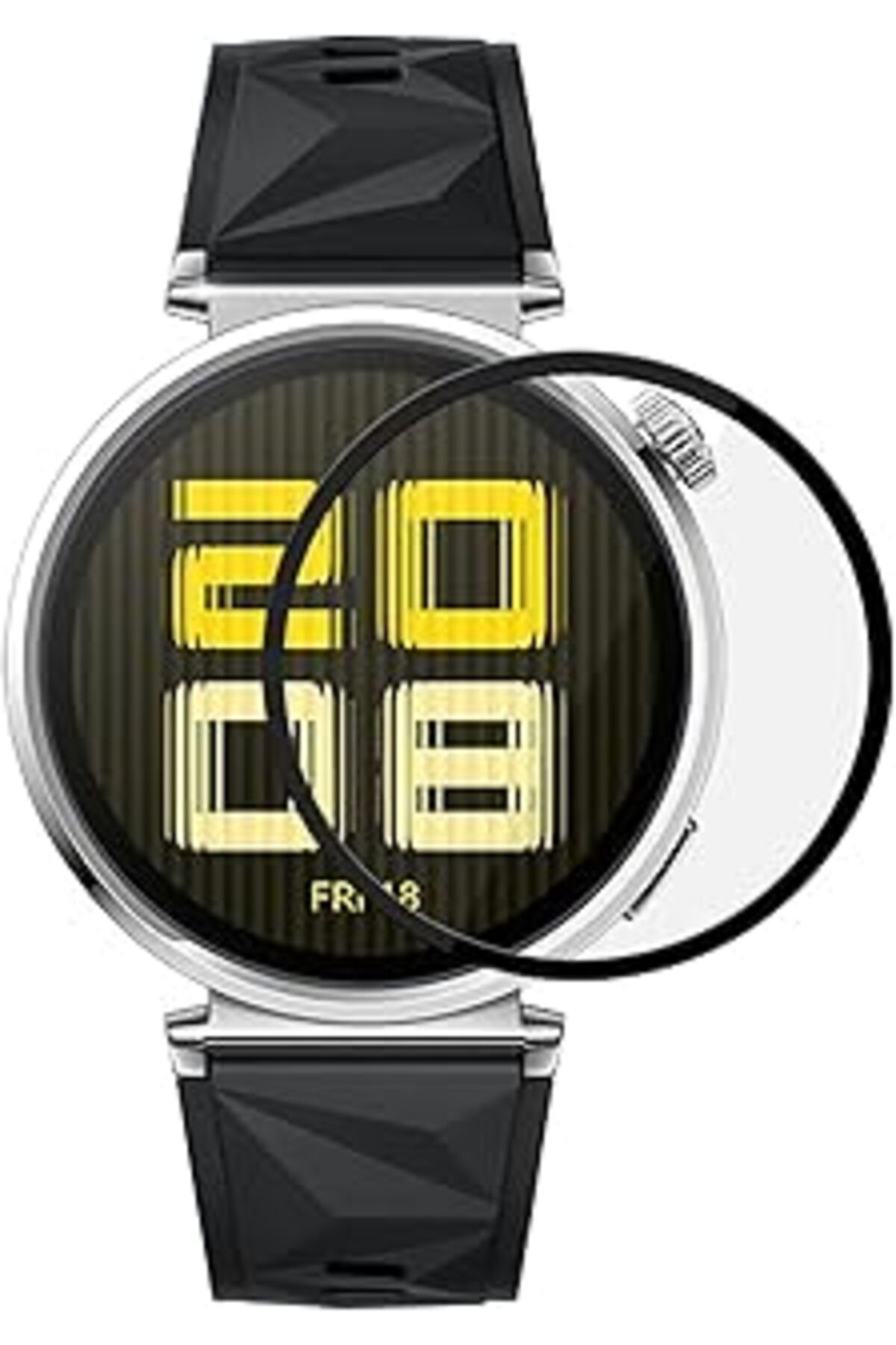 Pazarcan Microsonic Huawei Watch Gt5 41Mm Tam Kaplayan Temperli Cam Full Ekran Koruyucu Siyah