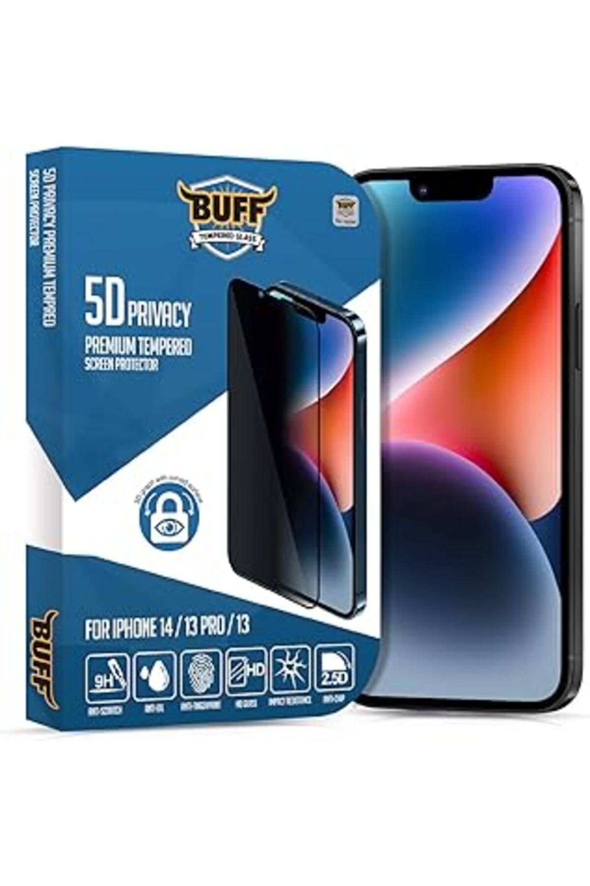 Pazarcan Buff Labs Iphone 14/13 Pro/13 5D Privacy Ekran Koruyucu