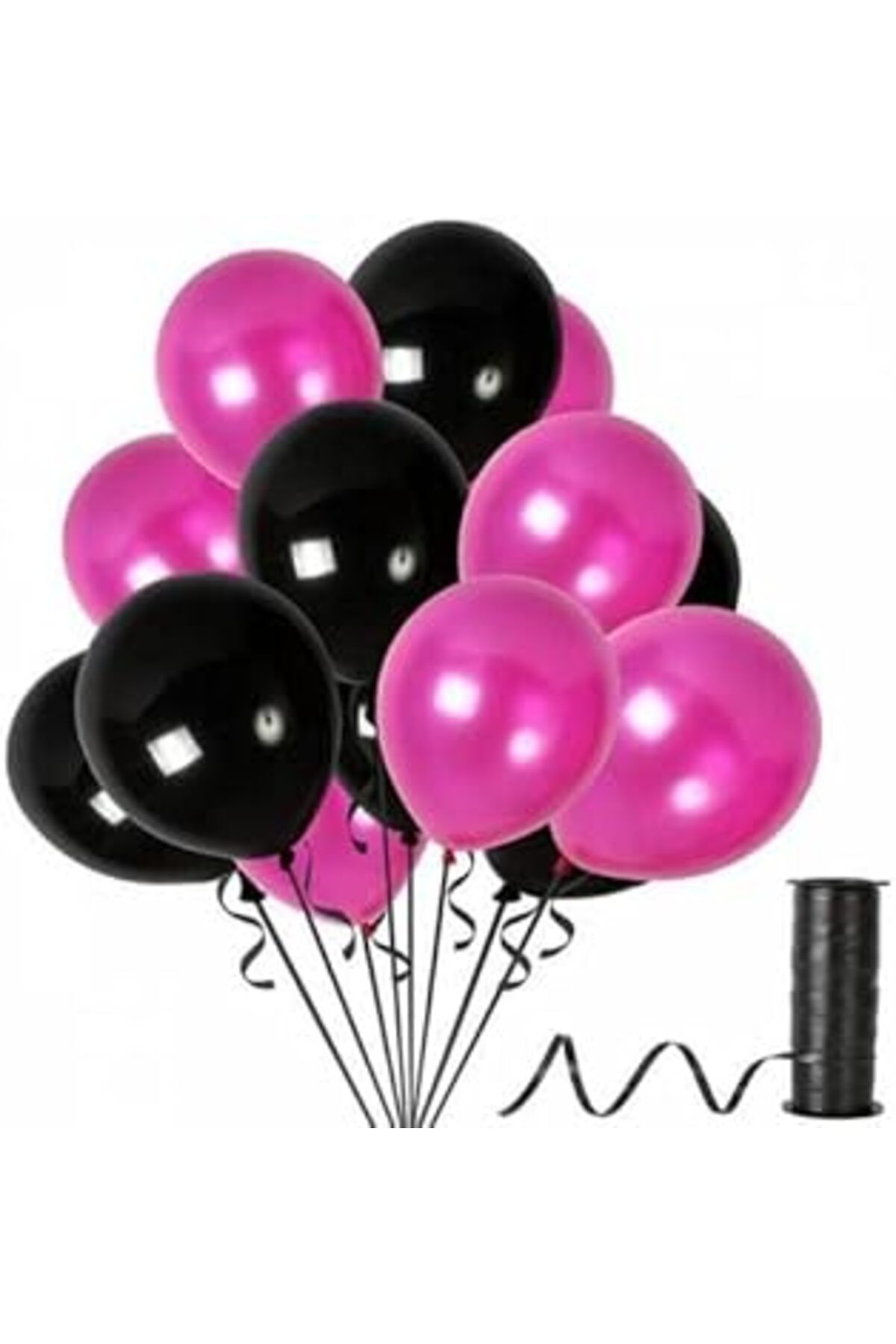 robotrend Benim Marifetlerim - Siyah Fuşya Metalik Balon 12 Inch 10 Adet