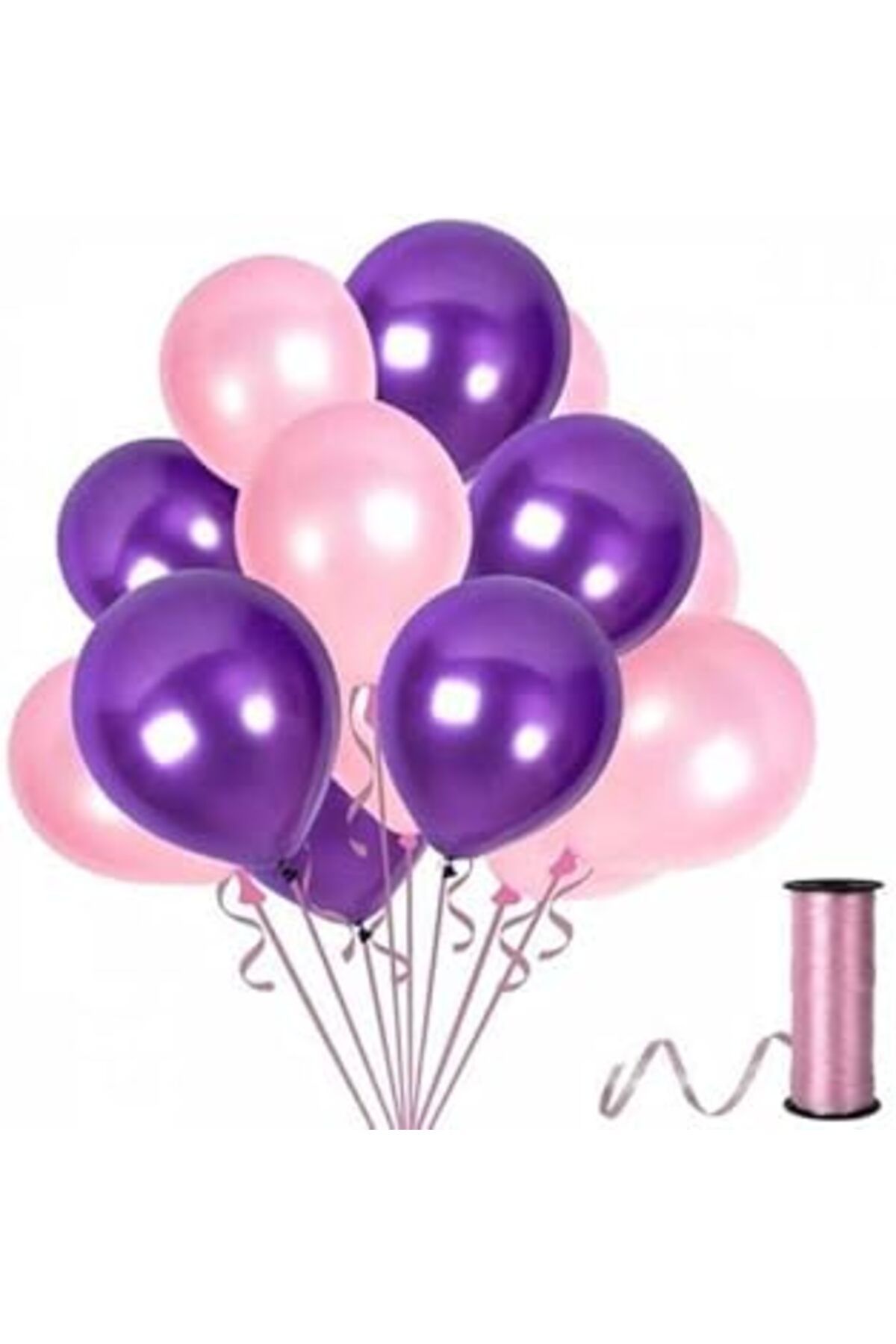 Pazarcan Benim Marifetlerim - Mor Pembe Metalik Balon 12 Inch 10 Adet