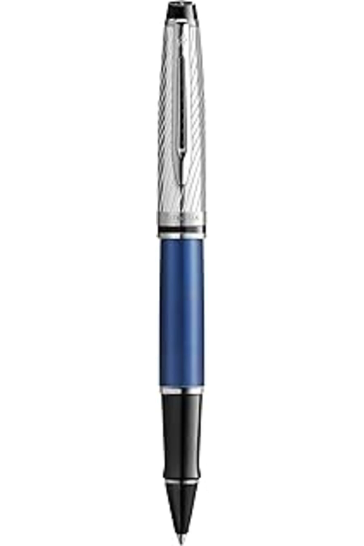 Pazarcan Waterman Expert 3 Metalik Mavi Gövde Krom Klips Roller Kalem