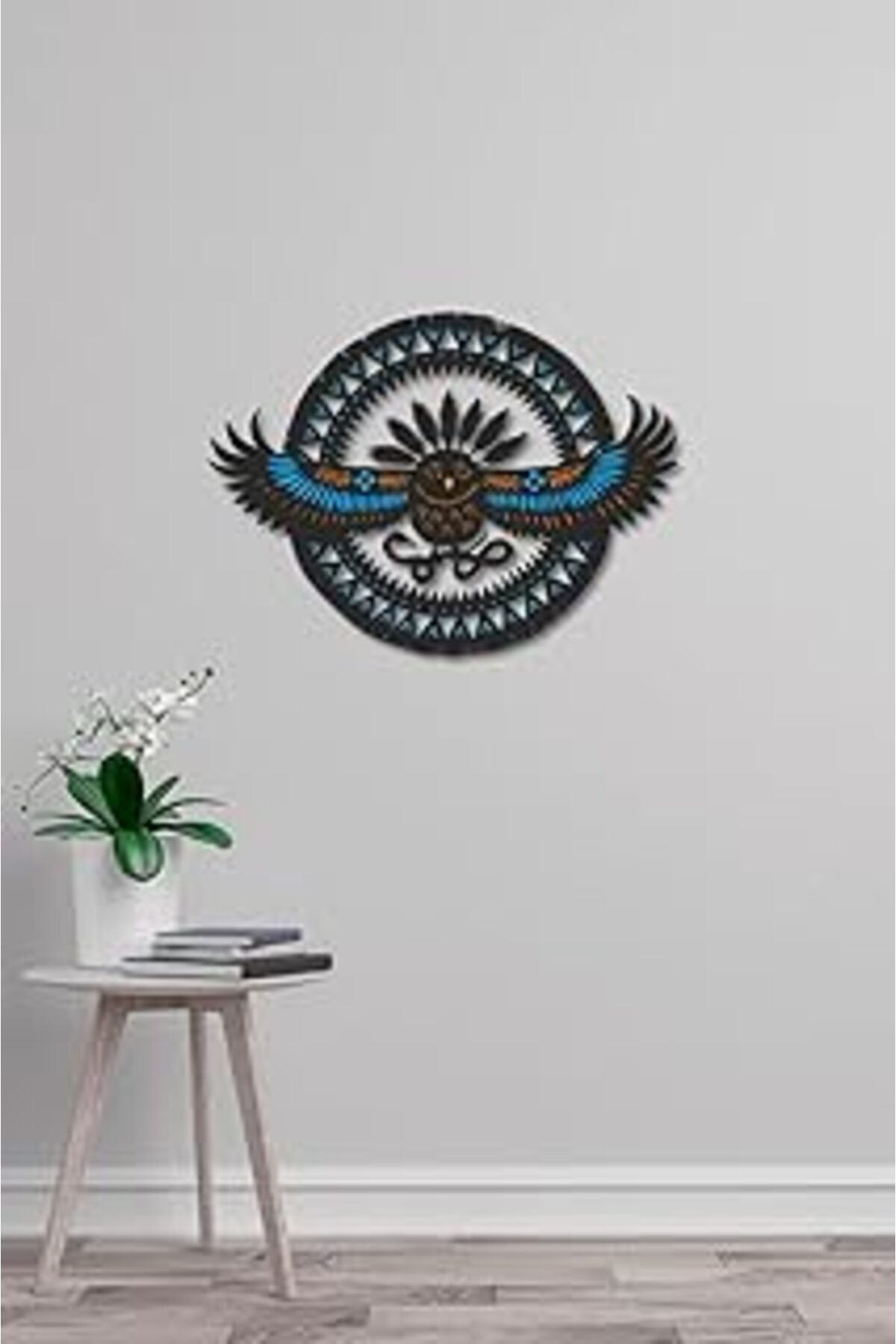 Mu Art Dark Flamingo El Yapımı Ahşap Üç Boyutlu Yırtıcı Kuş Duvar Süsü
