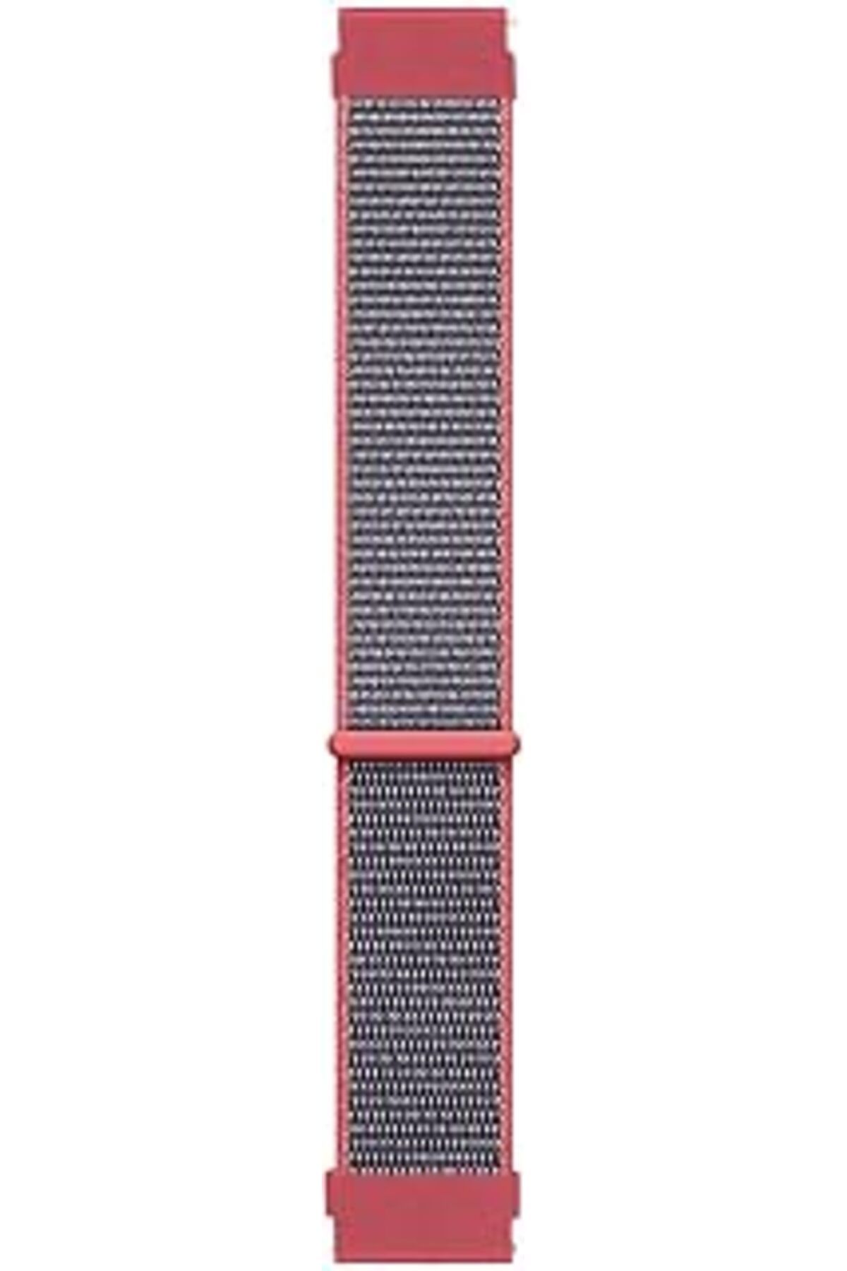 Mu Art Ahşap Microsonic Samsung Galaxy Watch Active 2 40Mm Için Hasırlı Kordon Woven Sport Loop Koyu Pembe