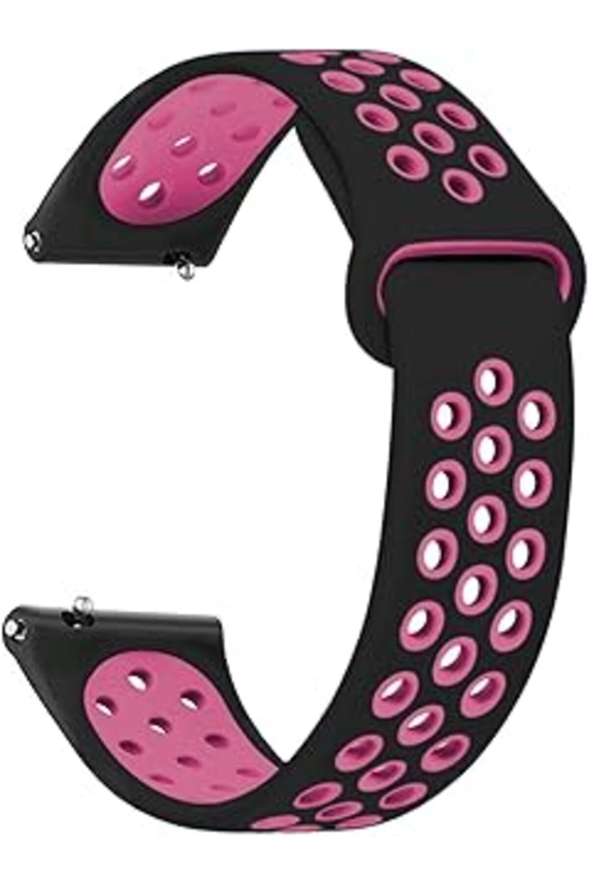 robotrend Microsonic Amazfit Gts 2 Mini 40Mm Için Kordon Rainbow Sport Band Siyah Pembe