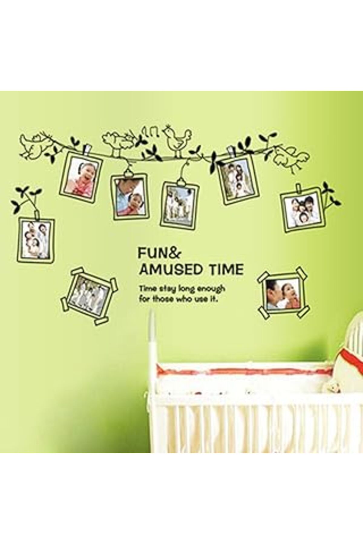 Mu Art Crystal Kids Fotoğraf Resim Çerçeveli Ev Dekorasyonu Kendinden Yapışkanlı +Pvc Duvar Sticker