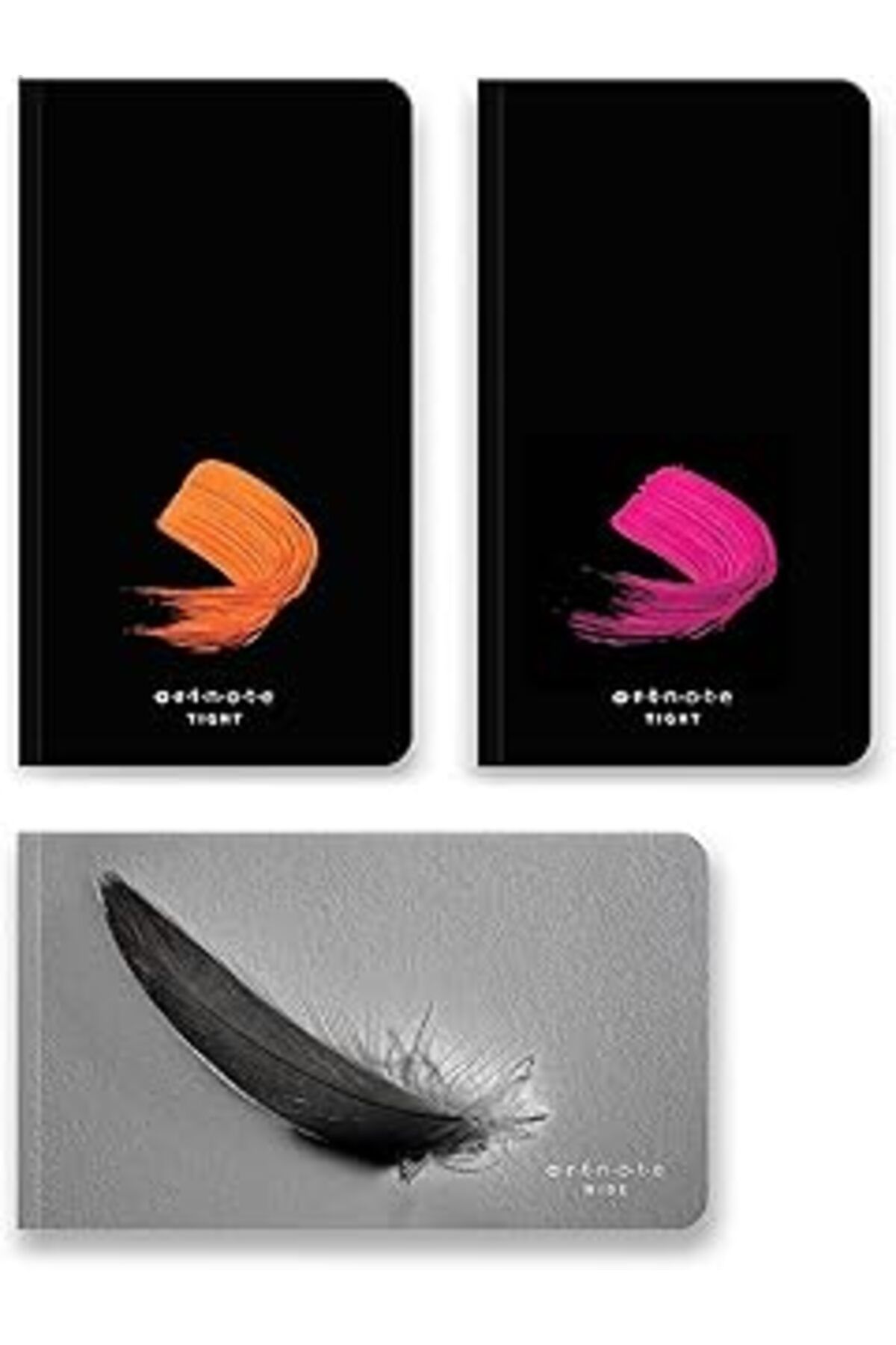 Mu Art Art Note 3’Lü Set, Çizgisiz Not Defteri, Karton Kapak, (2 Adet 12X21 Cm Dikey + 1 Adet 21X12 Cm Yat