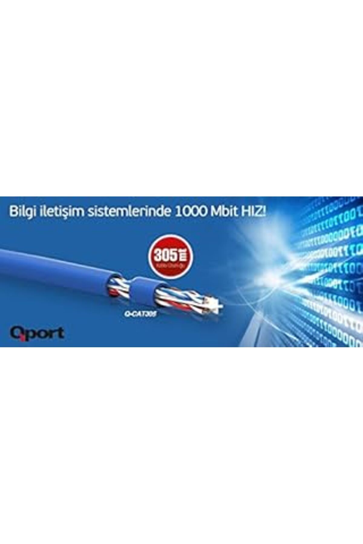 ebadi Qport Q 305M 305 Metre Utp 23Awg 0.57Mm Mavi Network Ağ Ka Blosu