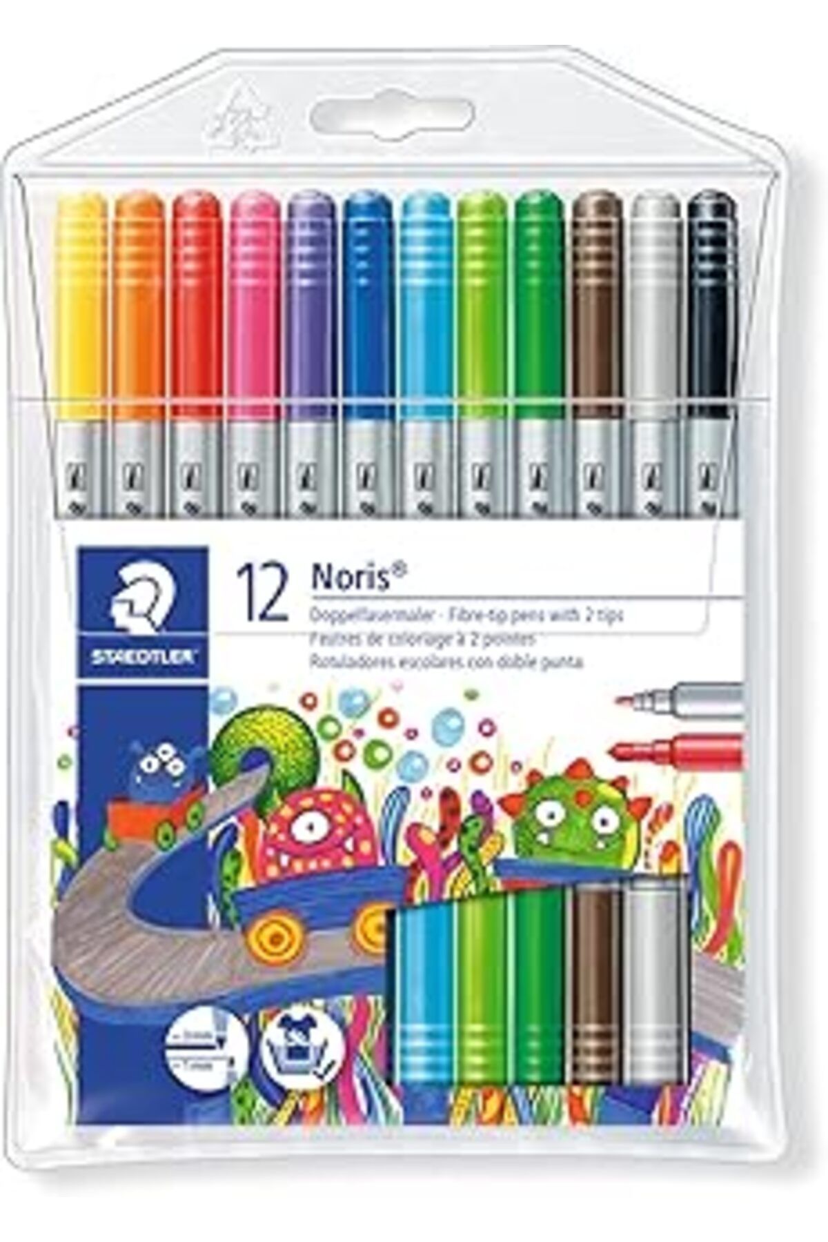 Pazarcan Staedtler 320 Nwp12 Noris Clup Çift Uçlu Keçeli Kalem 3.0 1.0 Mm 12'Li