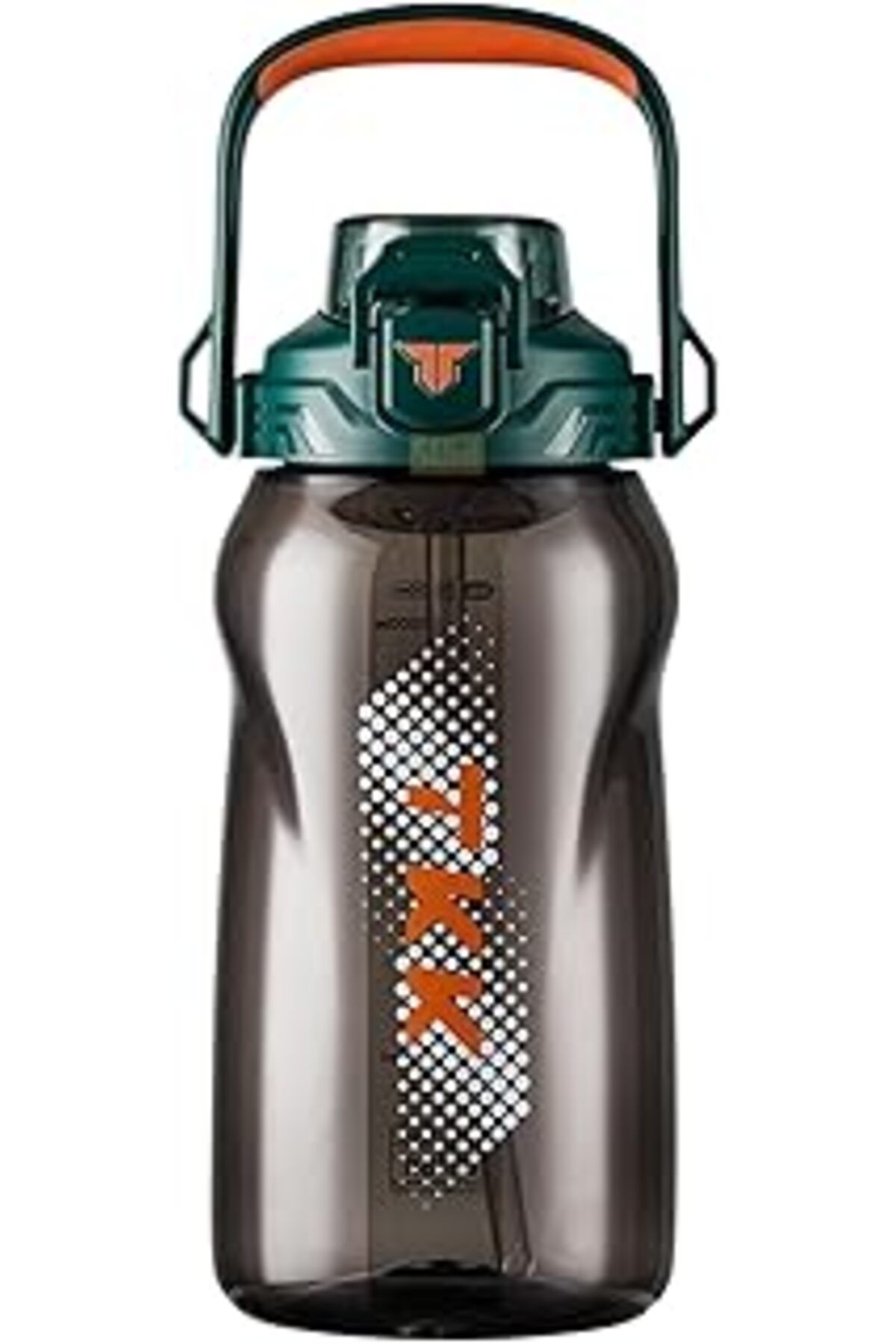 Mu Art Ahşap Tkk 1500Ml Büyük Boy Pipetli/Pipetsiz Kullanım Boyun Askılı Kulplu Tritan Su Matarası (Yeşil-Turunc