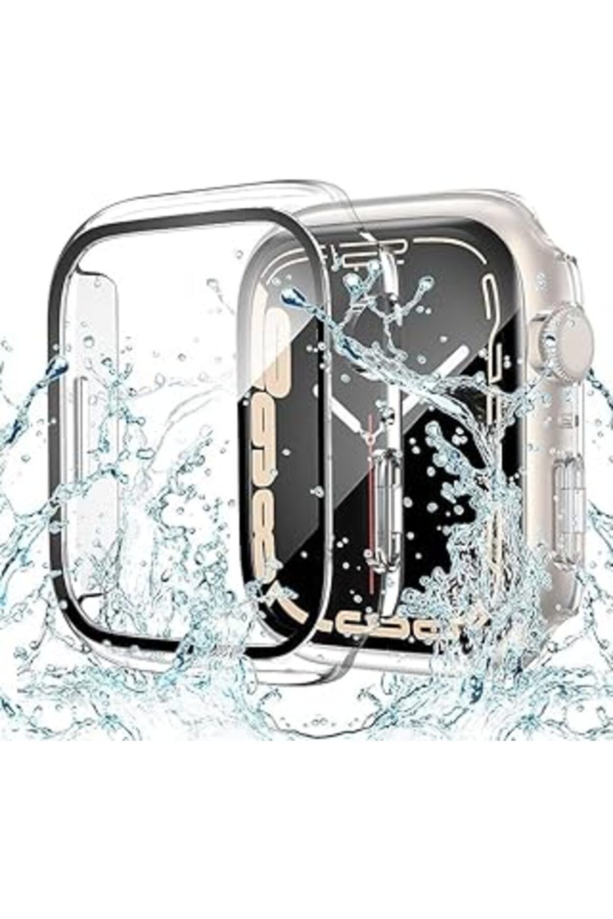 robotrend Power Es Tüm Apple Watch Serileri İle Uyumlu Tam Kaplayan Şeffaf Renk Full Kasa Ve Ekran Koruyucu A