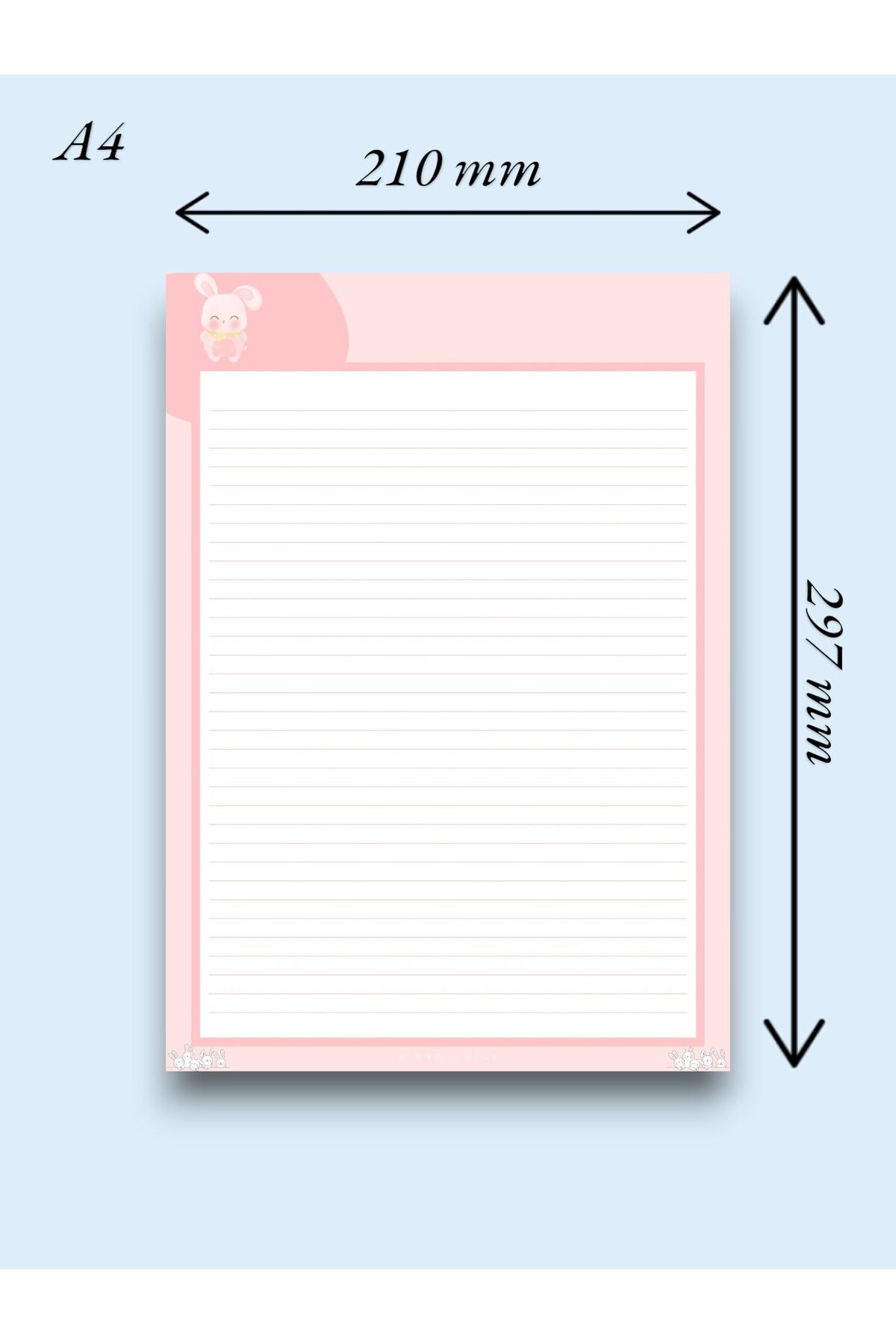 Mirya Notes-A4 Rabbit Patterned Memo Pad - Notepad 2