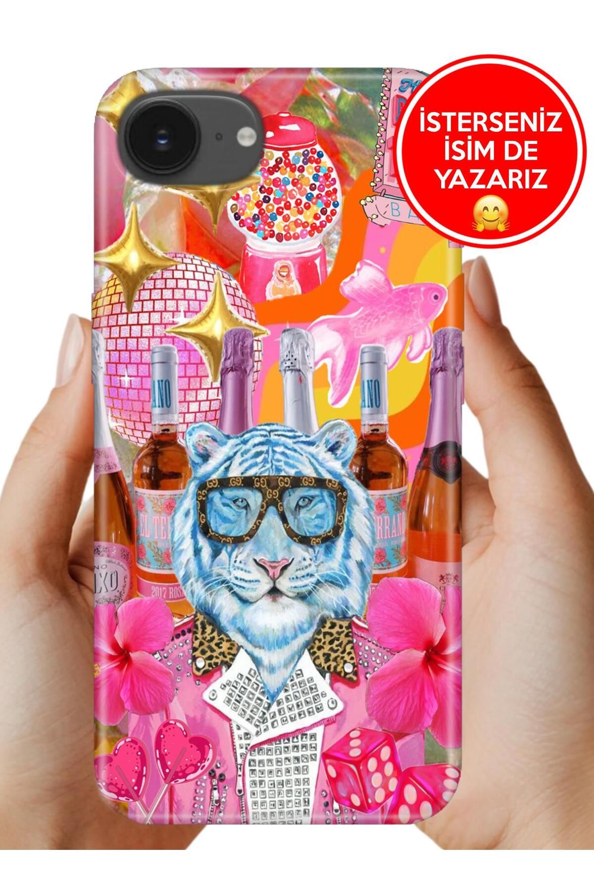 Cekuonline Apple iPhone 16E Kılıf iPhone 16E UvBaskı Özel-Tasarım Silikon Artiz Kaplan