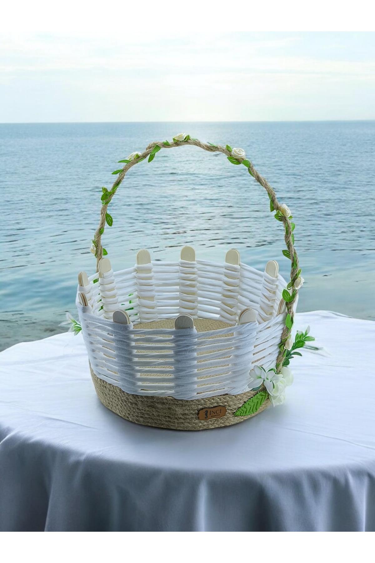 İNCİ sepette Çok Amaçli Hasır Sepet El Emeği Yeni Nesil Büyük Boy 25Cm ...