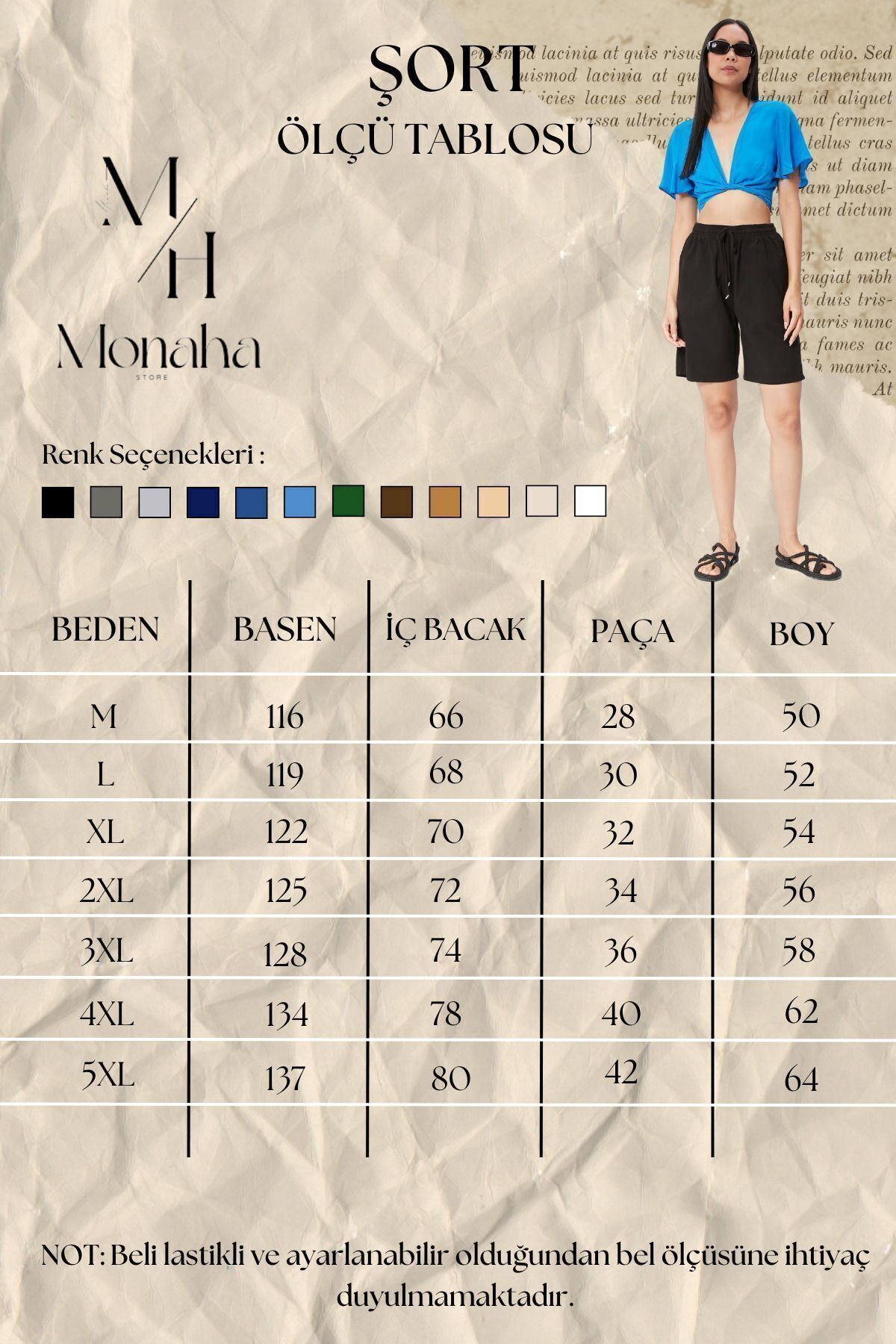 MONAHA-Pantaloni scurți albi din bumbac, largi, pentru femei - in, talie elastică, monaha cu talie înaltă 2