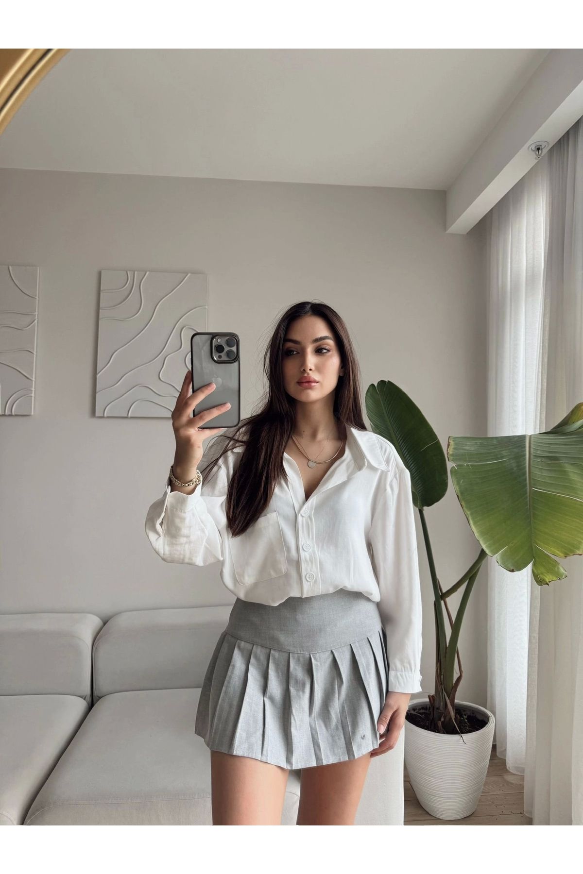 Zoom Butik-Cămașă oversize modal ALBĂ 2