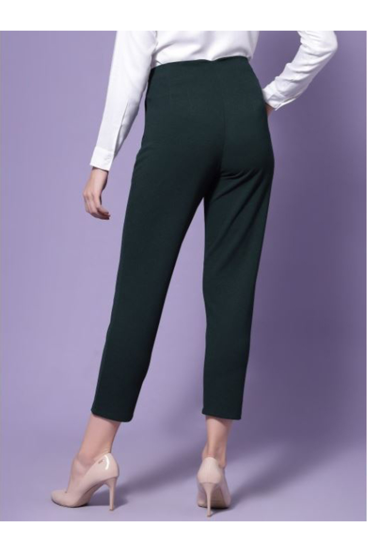 Kassually By Styli-Tapered Fit High Rise Cropped Trousers 6