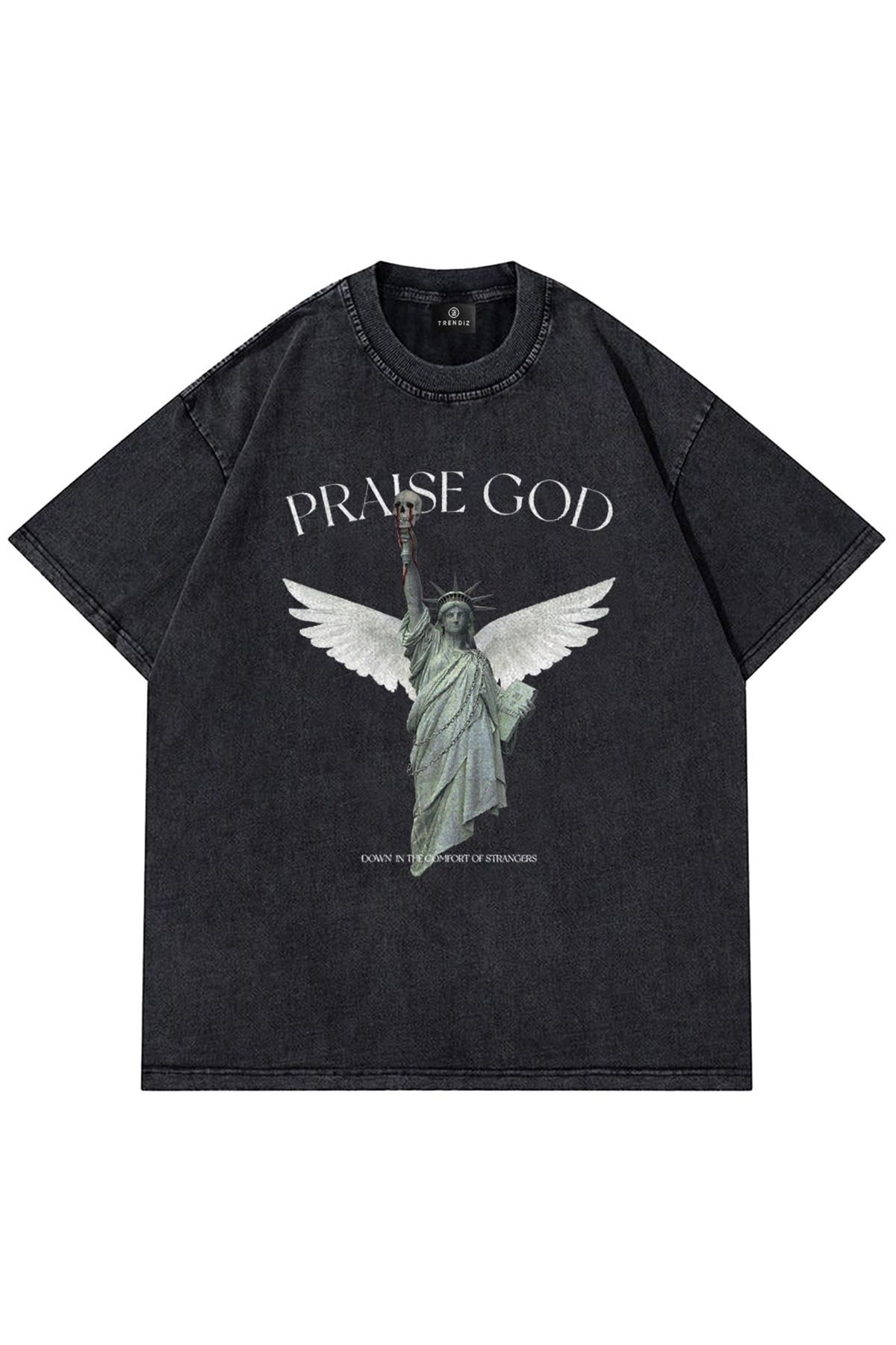 Bak bakalım Unisex Praise God Yıkamalı Antasit Tshirt