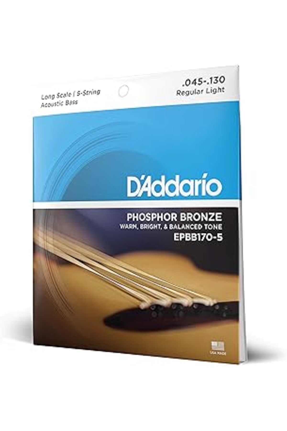 Pazarcan D'Addario Epbb170-5 Akustik Bas Gitar Tel Seti, Long Scale, 45-130, Ph