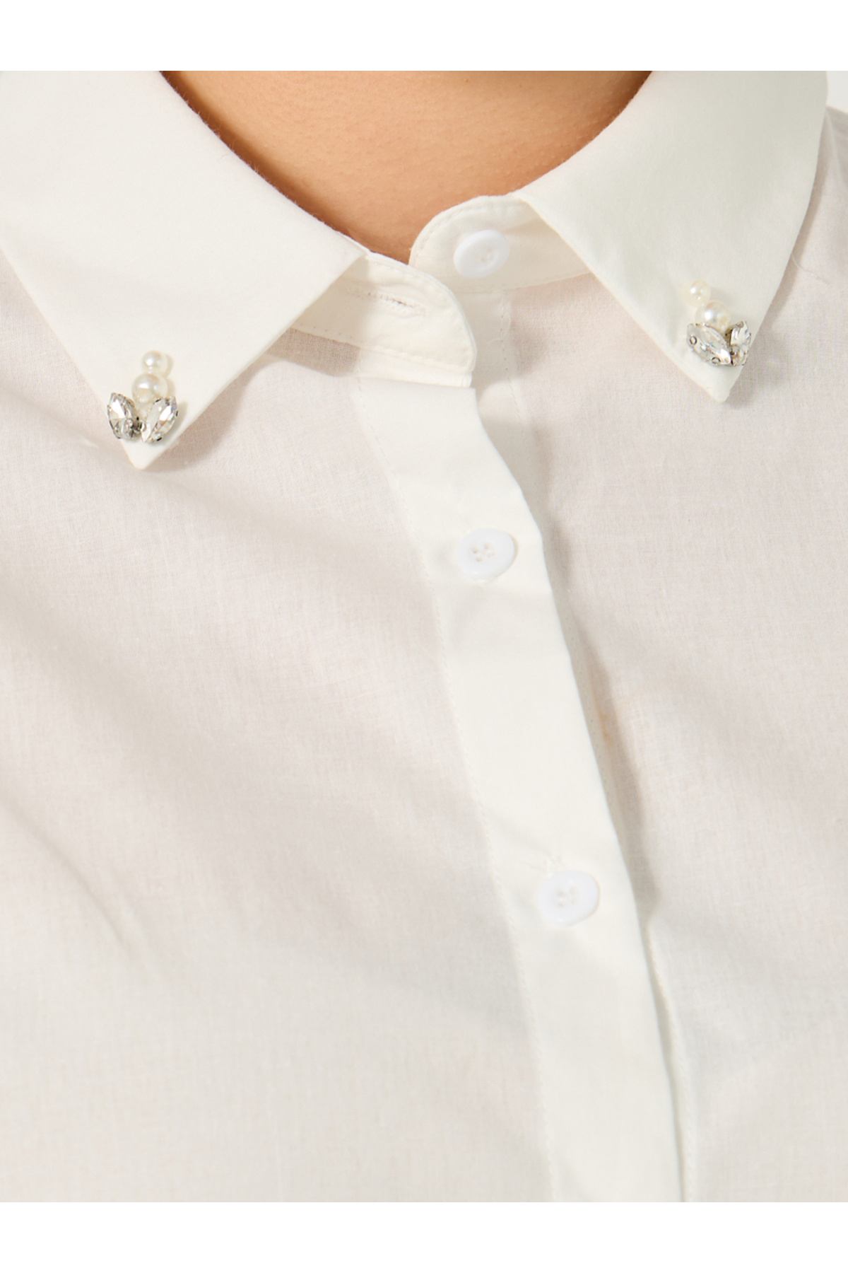 Styli-Plus Size Balloon Sleeves Collared Shirt 5